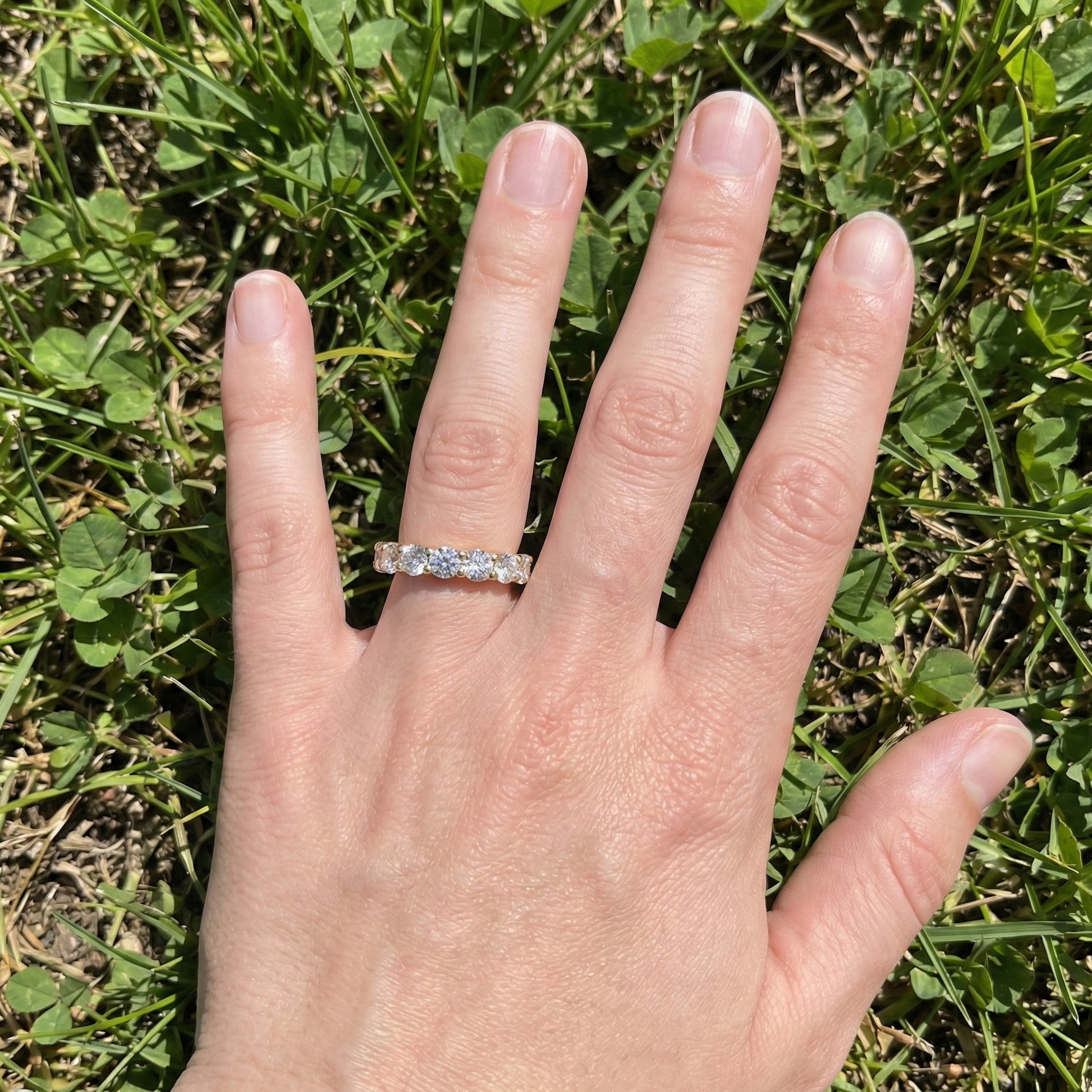 Dainty Prong Set Diamond Wedding Band in 14K Solid Gold, 1.10 TCW Round Cut Lab Grown Diamonds, Bridal Gift, Promise Jewelry