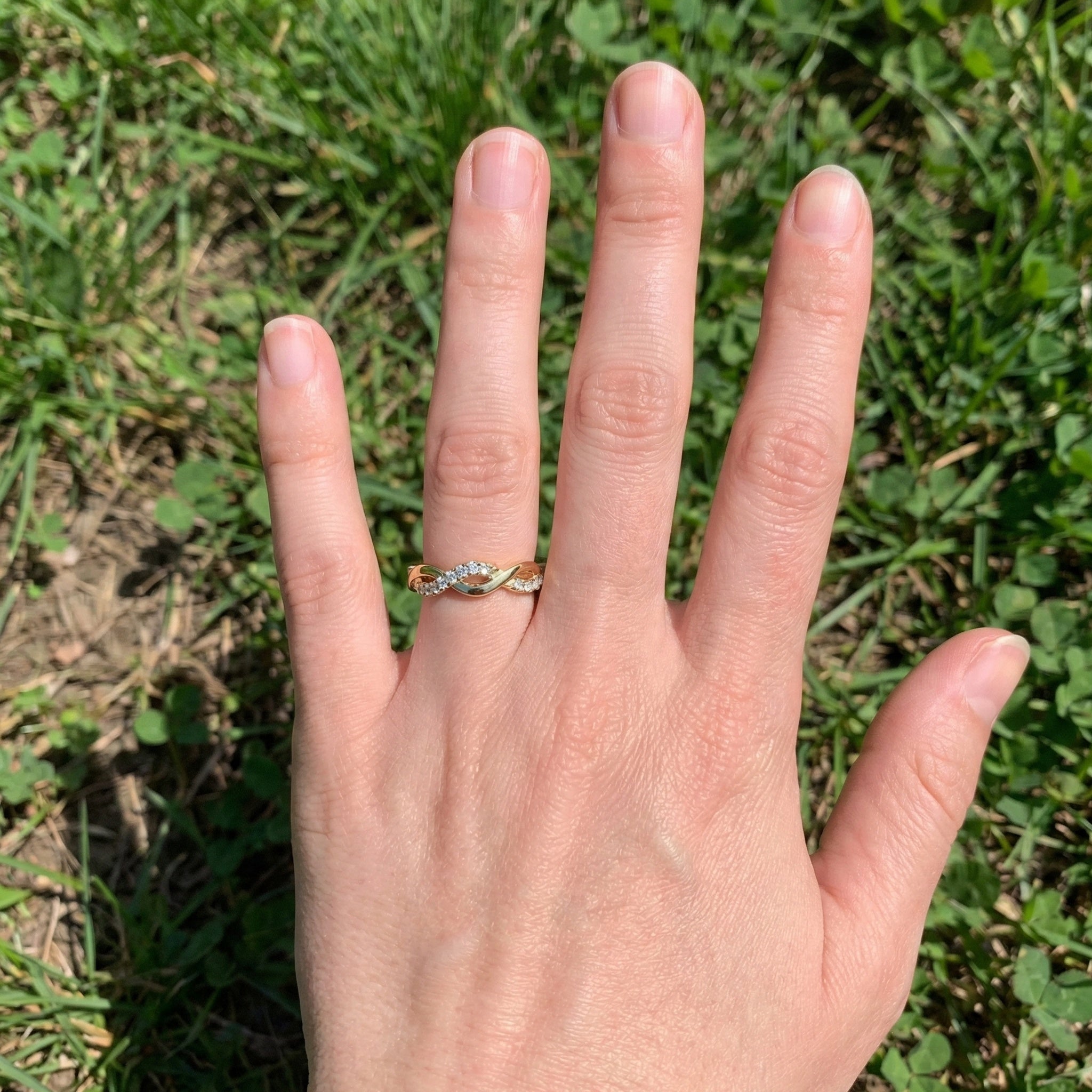 Twisted Infinity Anniversary Wedding Band in 14K Solid Gold, 0.40 TCW Round Cut Lab Created Diamonds, Promise Ring, Bridal Jewelry, Gift for Her