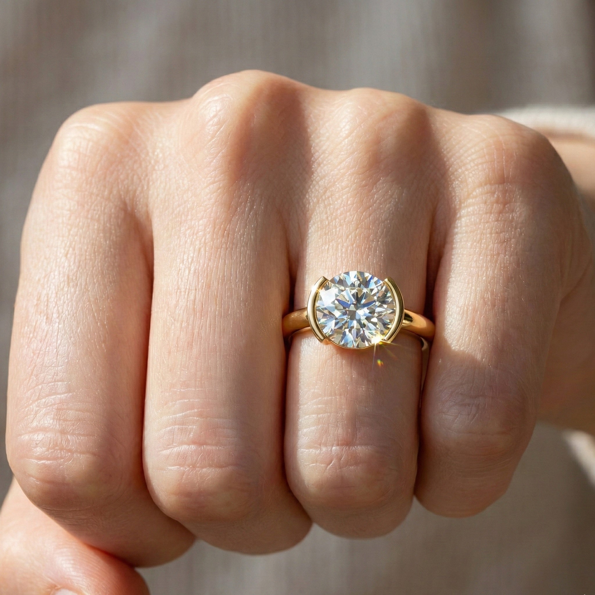 1.00 CT Round Cut Solitaire Engagement Ring in Lab Grown Diamond - 14K Solid Gold, Anniversary Gift For Women, Daily Wear Ring