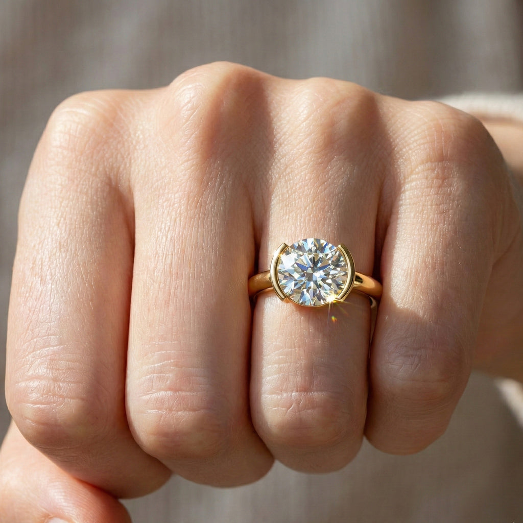 1.00 CT Round Cut Solitaire Engagement Ring in Lab Grown Diamond - 14K Solid Gold, Anniversary Gift For Women, Daily Wear Ring