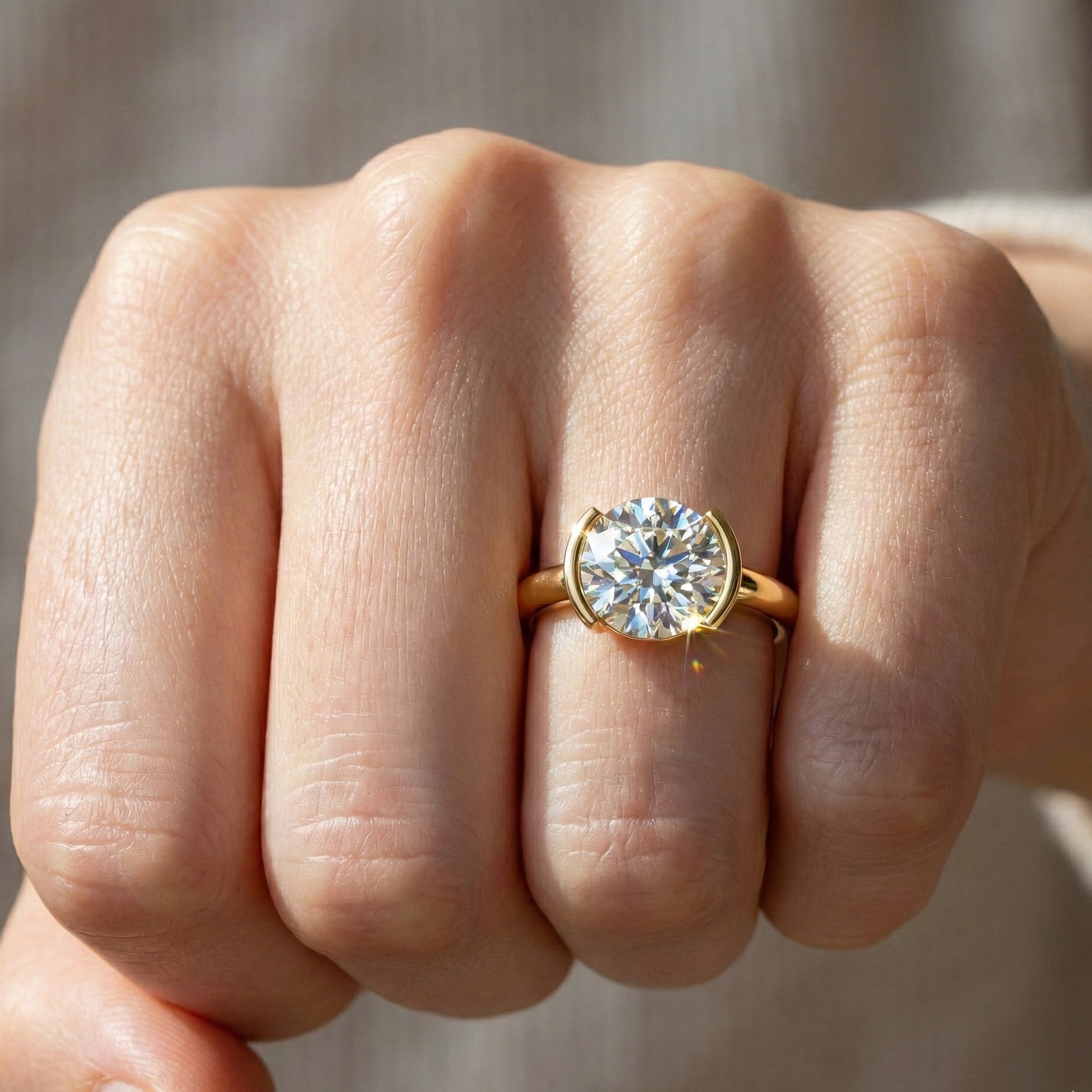 1.00 CT Round Cut Solitaire Engagement Ring in Lab Grown Diamond - 14K Solid Gold, Anniversary Gift For Women, Daily Wear Ring