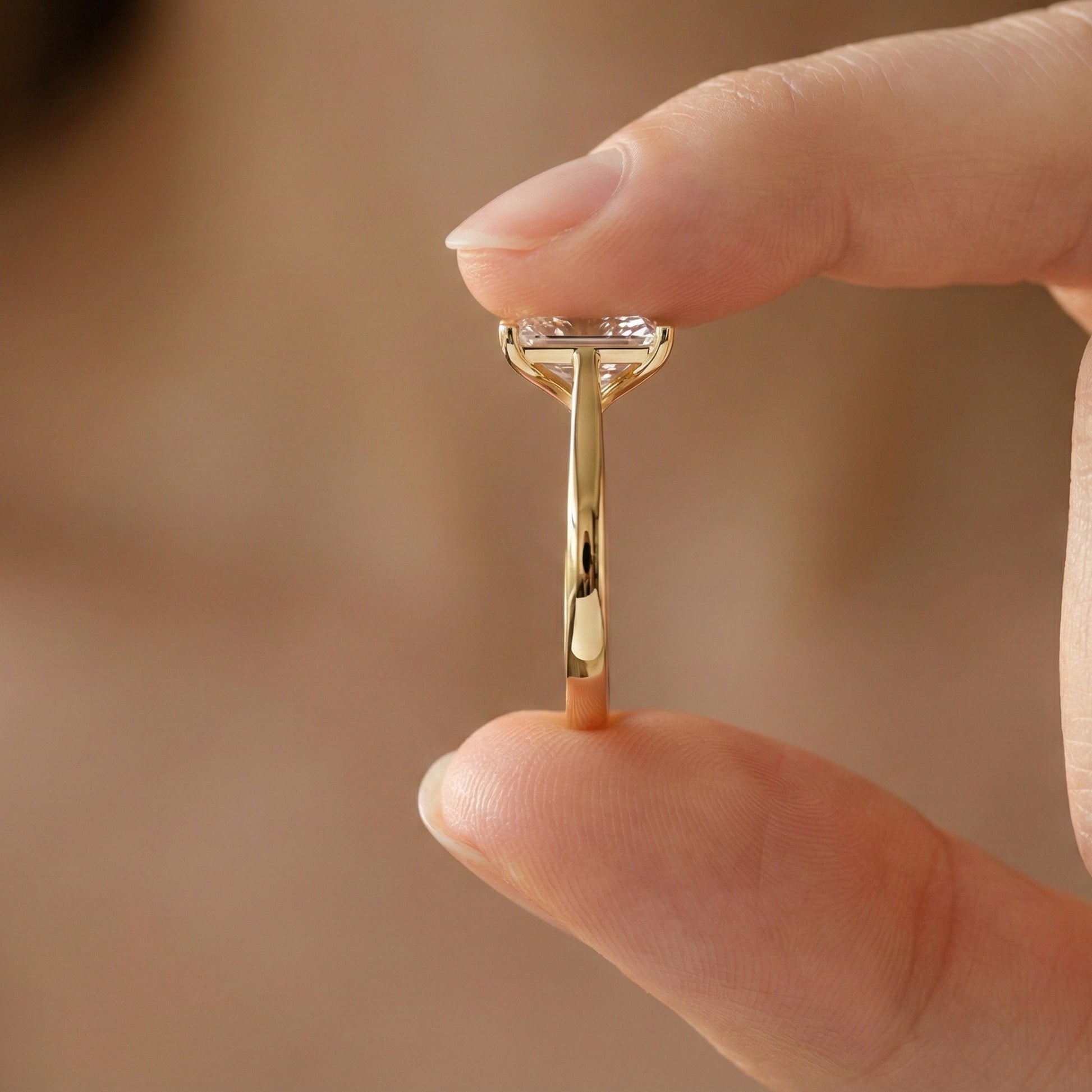 Timeless Radiant Solitaire Engagement Ring in 14K Solid Gold, 2.00 CT Radiant Cut Lab Grown Diamond, Handmade Fine Jewelry, Anniversary Gift for Women