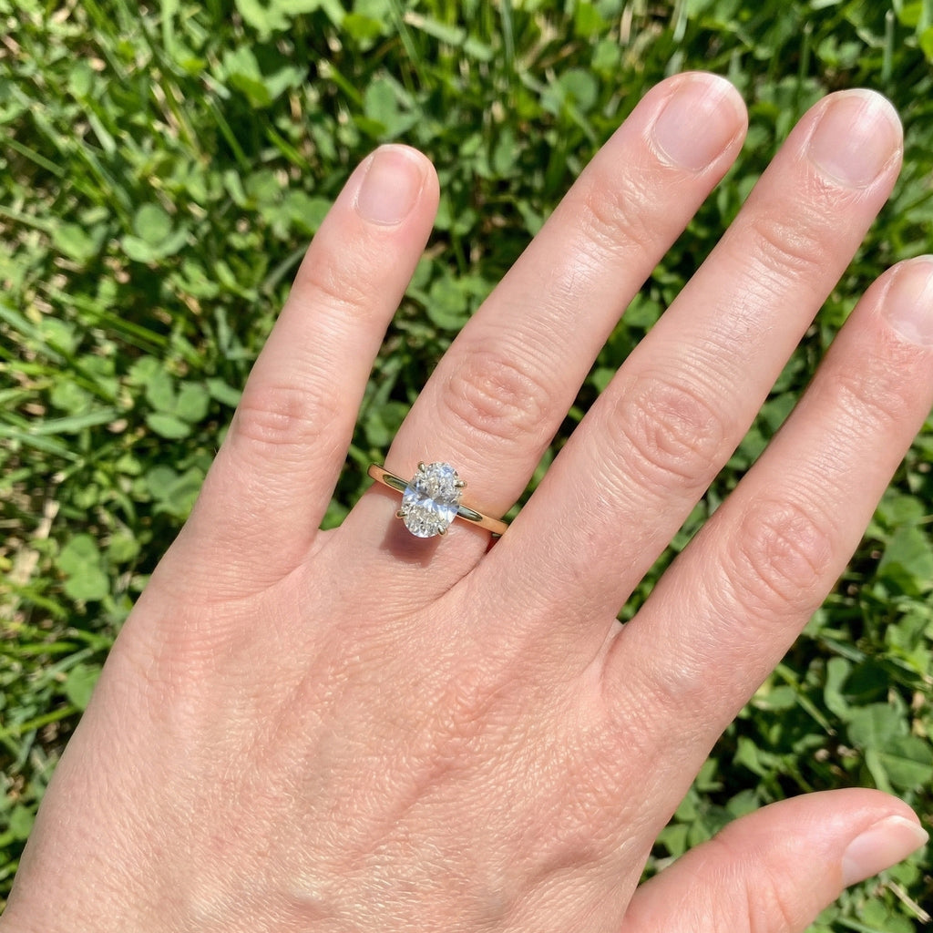 Classic Solitaire Engagement Ring in 14K Solid Gold, 0.50 CT Oval Cut Lab Grown Diamond, Promise Ring, Anniversary Gift for Wife, Everyday Ring