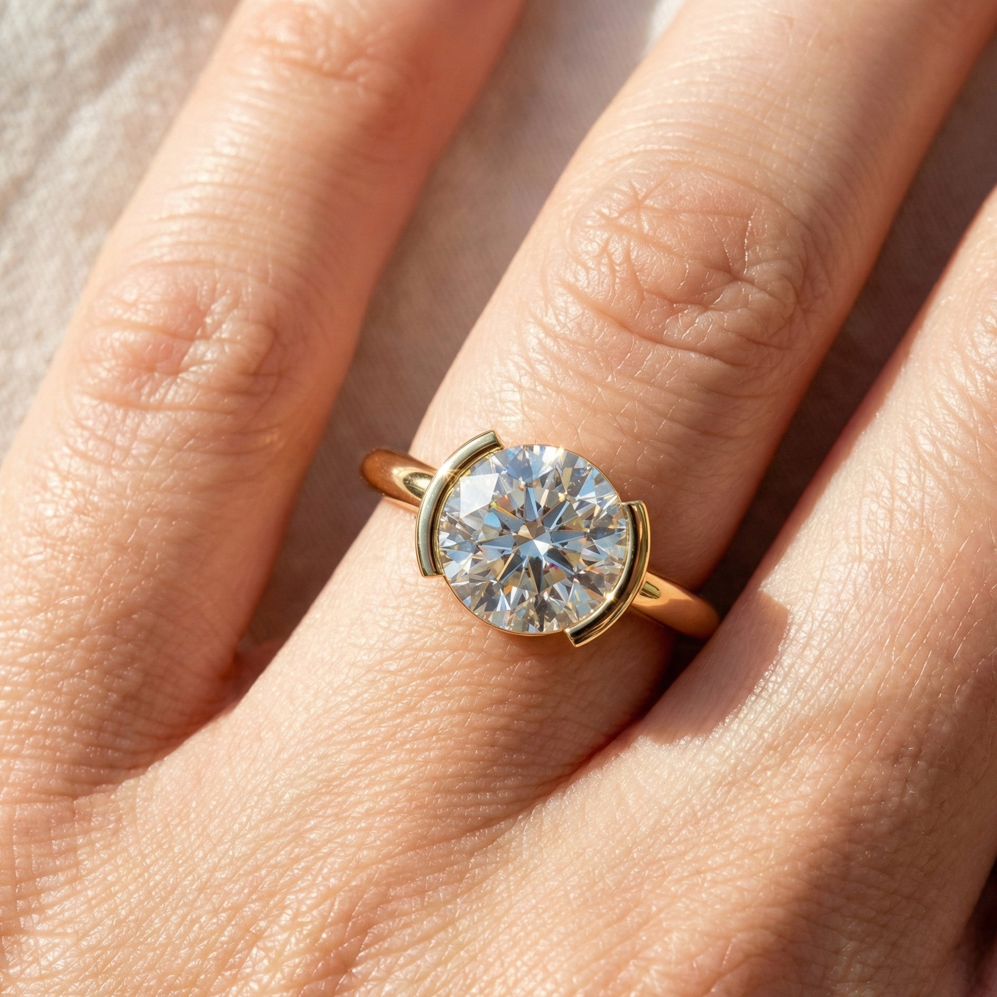 1.00 CT Round Cut Solitaire Engagement Ring in Lab Grown Diamond - 14K Solid Gold, Anniversary Gift For Women, Daily Wear Ring