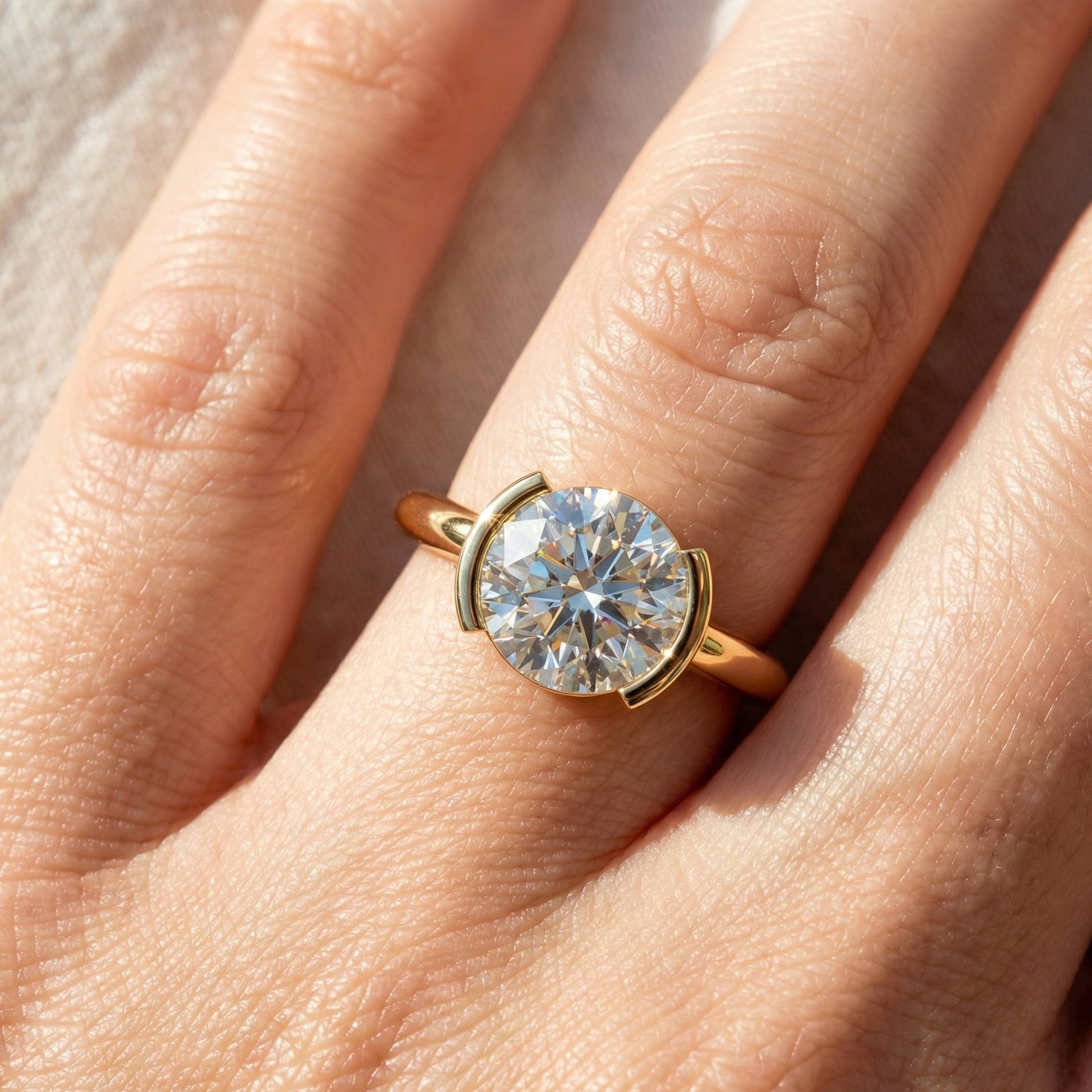 1.00 CT Round Cut Solitaire Engagement Ring in Lab Grown Diamond - 14K Solid Gold, Anniversary Gift For Women, Daily Wear Ring