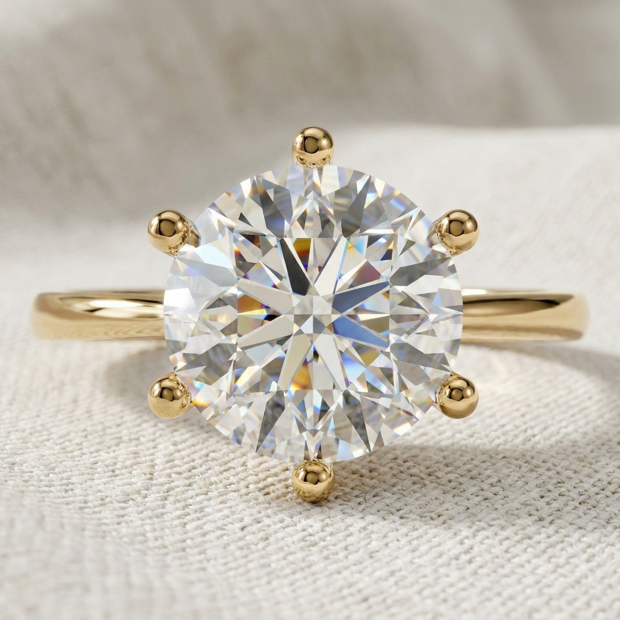 Sparkling Hidden Halo Solitaire Engagement Ring in 18K Solid Gold, 2.43 CT Round Cut Lab Diamond, Bridal Jewelry, Perfect Gift for Her, Anniversary Gift