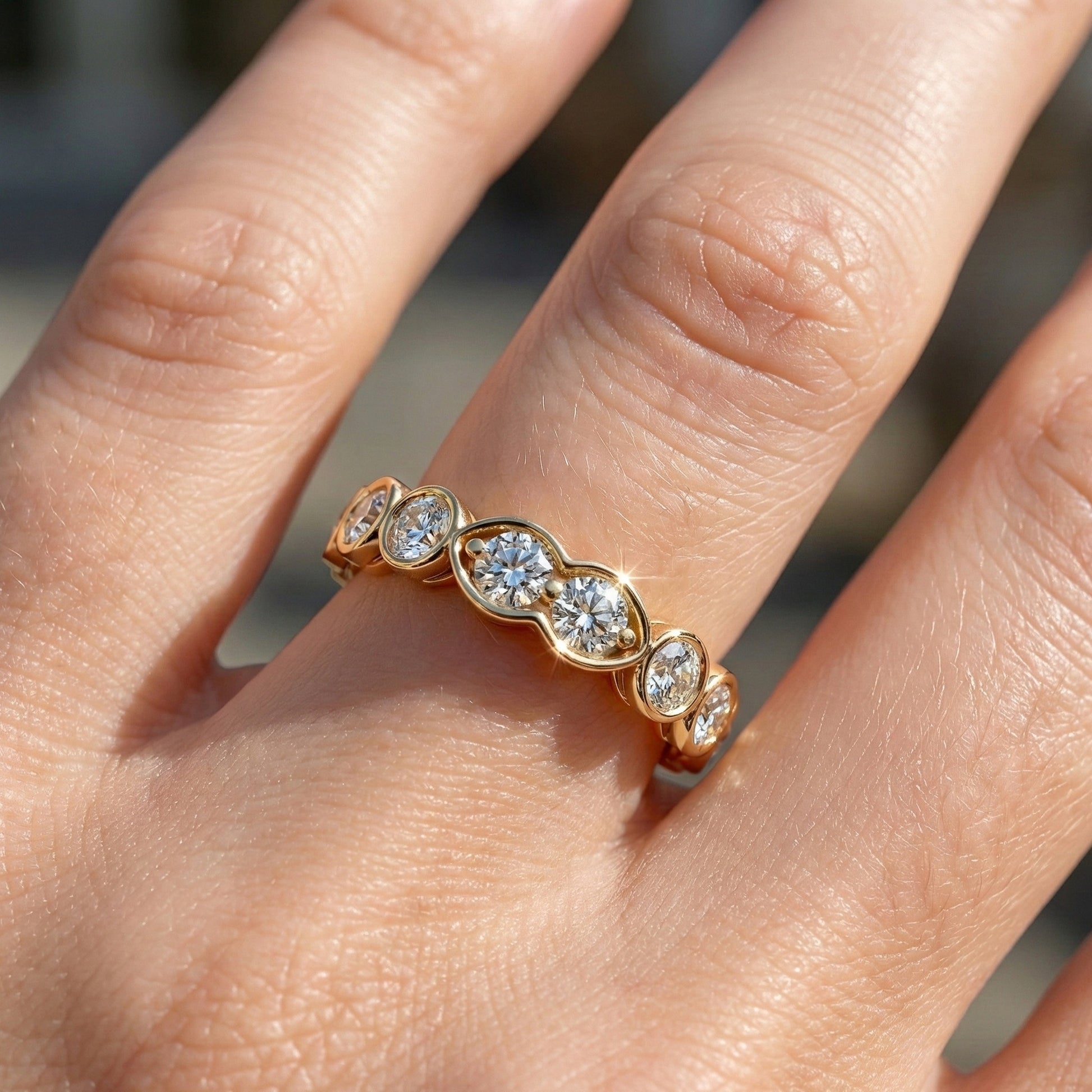 Vintage Marquise Eternity Wedding Band in 14K Solid Gold, 0.65 TCW Round Cut Lab Grown Diamonds, Propose Ring, Gift For Her