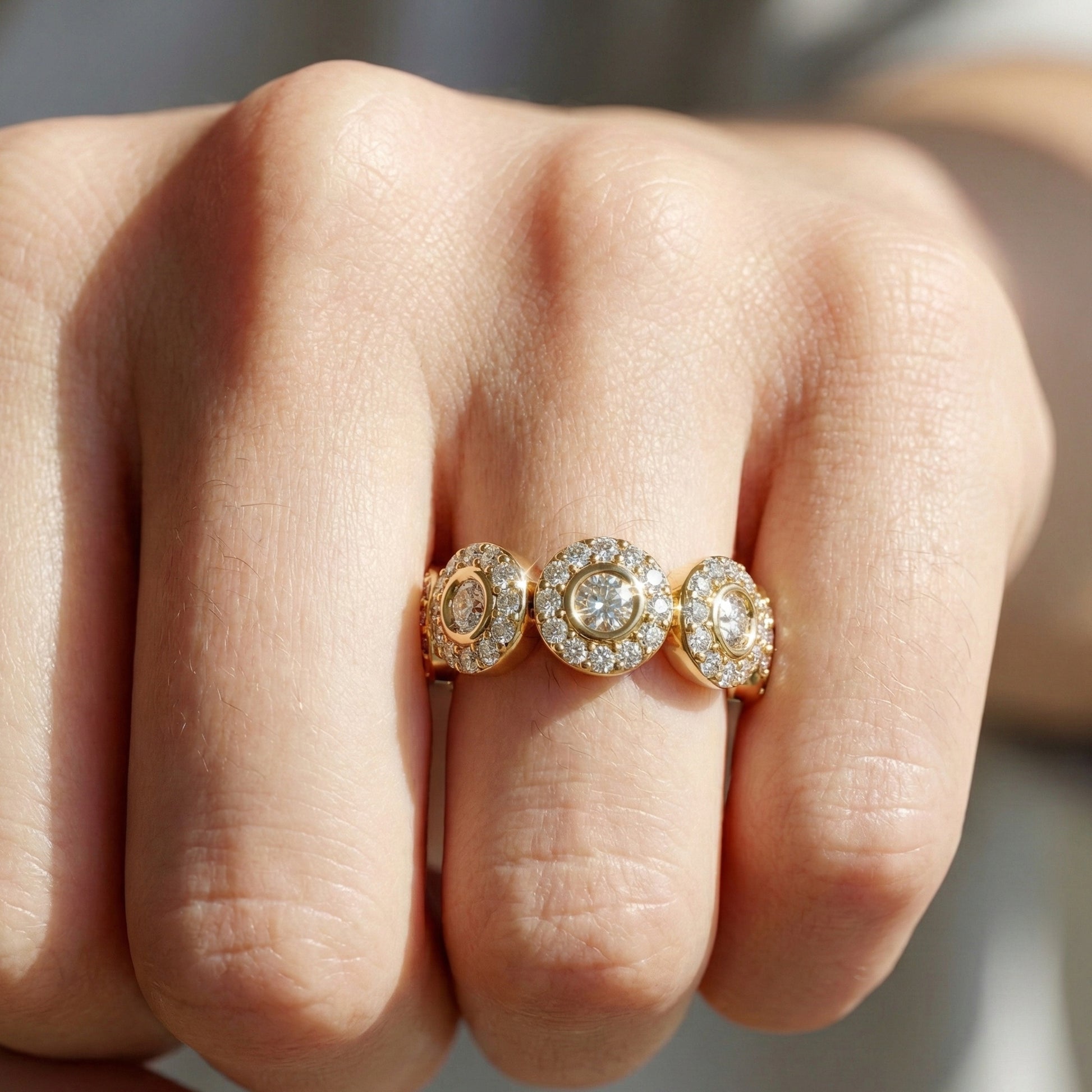 Vintage Halo Full Eternity Wedding Band in 14k Solid Gold, 1.62 TCW Round Cut Lab Created Diamonds, Birthday Gift for Her, Elegant Wedding Band