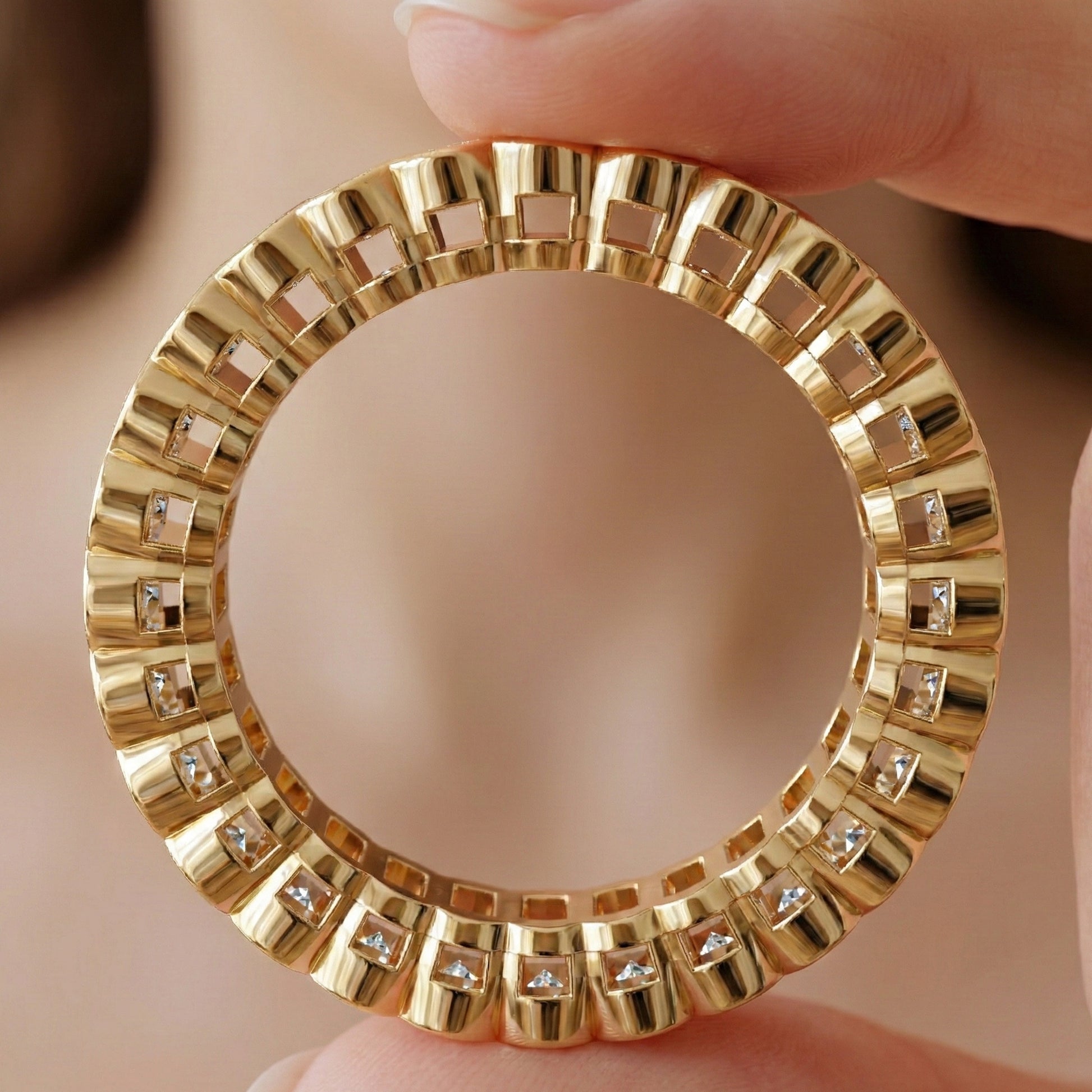 Minimalist Bezel Full Eternity Wedding Band in 14k Solid Gold, 1.85 TCW Round Cut Lab Grown Diamonds, Birthday Gift for Her, Christmas Gift