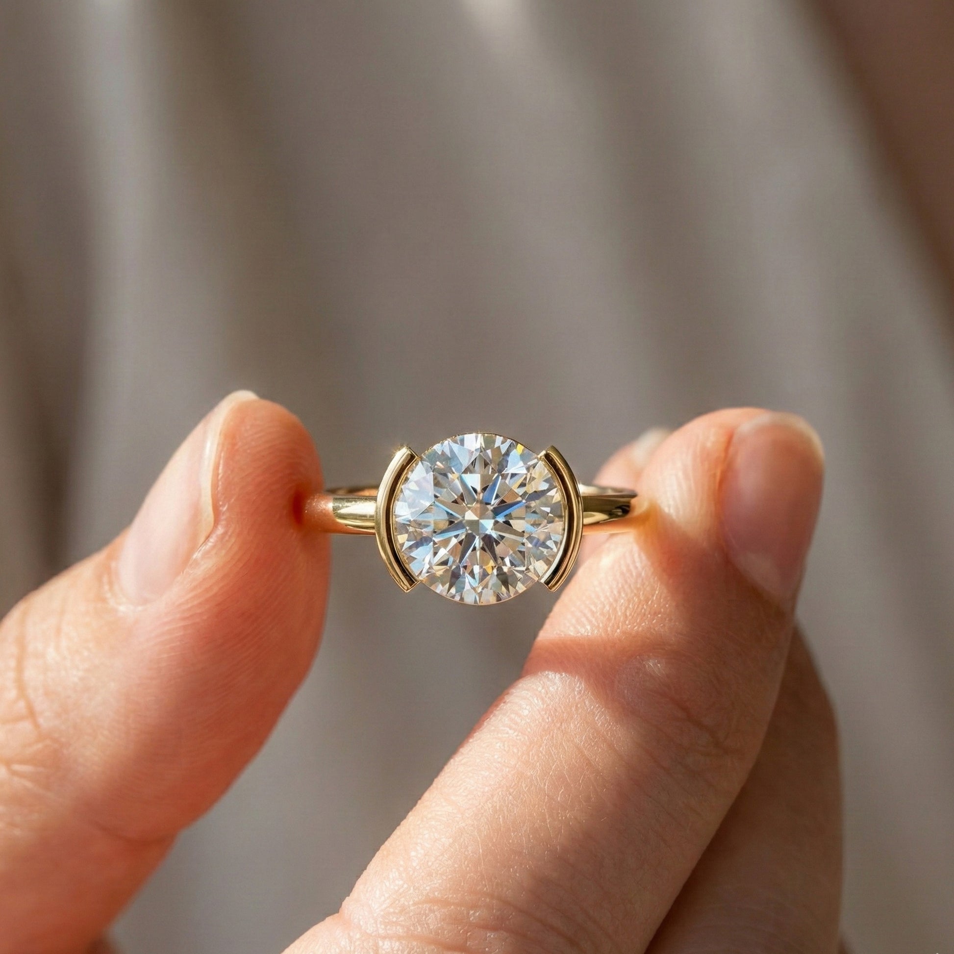 1.00 CT Round Cut Solitaire Engagement Ring in Lab Grown Diamond - 14K Solid Gold, Anniversary Gift For Women, Daily Wear Ring