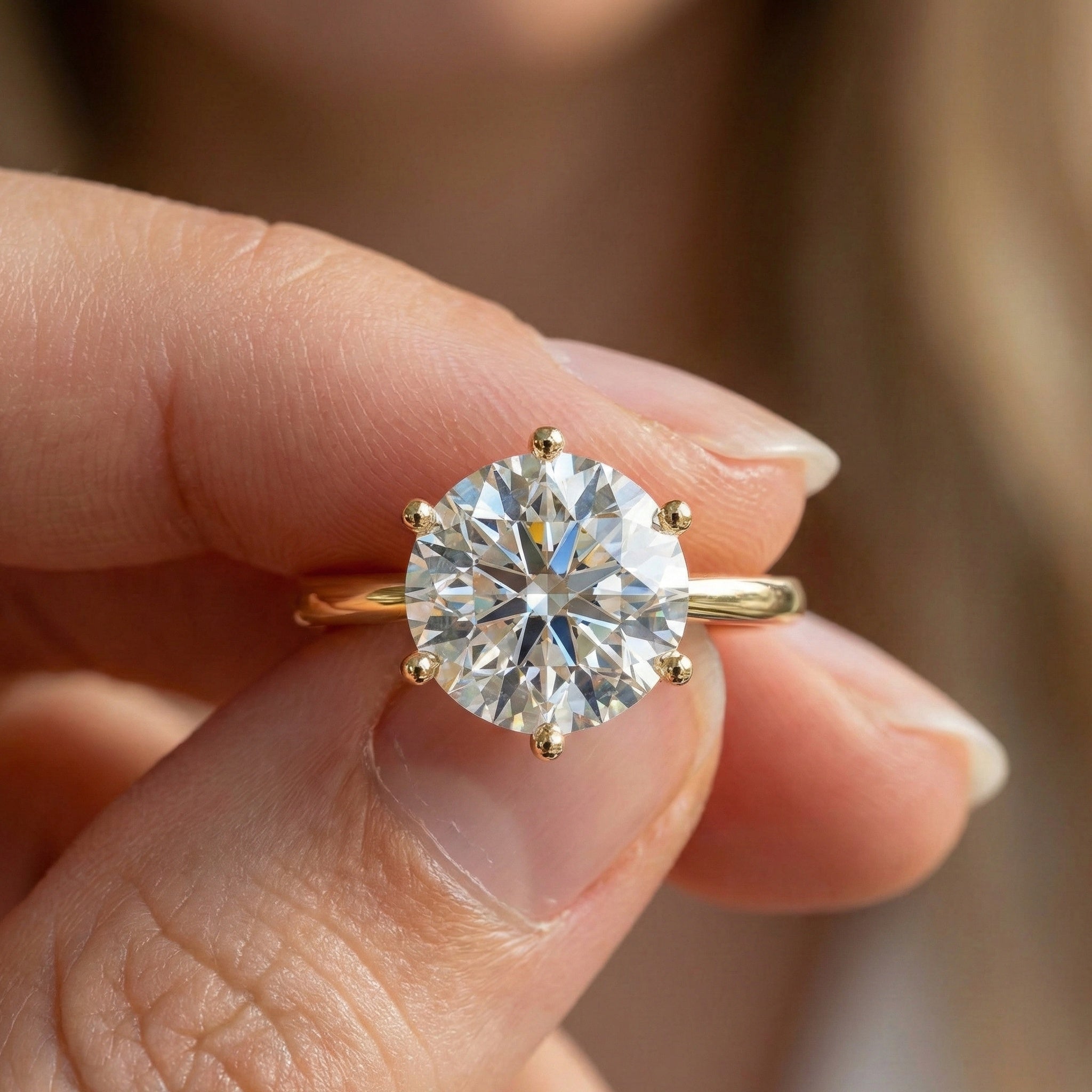 Sparkling Hidden Halo Solitaire Engagement Ring in 18K Solid Gold, 2.43 CT Round Cut Lab Diamond, Bridal Jewelry, Perfect Gift for Her, Anniversary Gift
