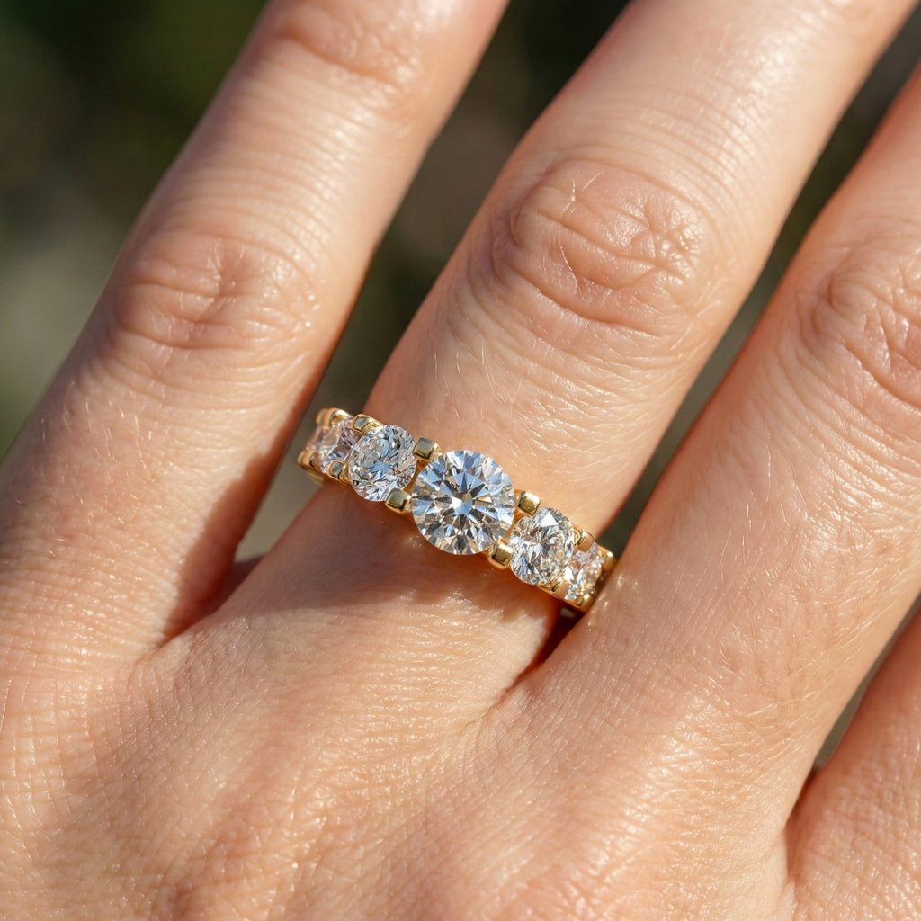 14K Yellow Gold Unique Engagement Ring, Wedding Band, Trending Gift for Her, Handmade Jewelry