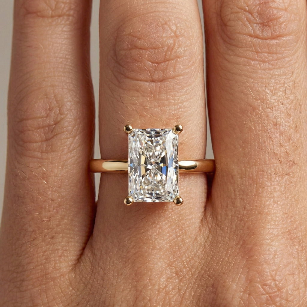 Timeless Radiant Solitaire Engagement Ring in 14K Solid Gold, 2.00 CT Radiant Cut Lab Grown Diamond, Handmade Fine Jewelry, Anniversary Gift for Women