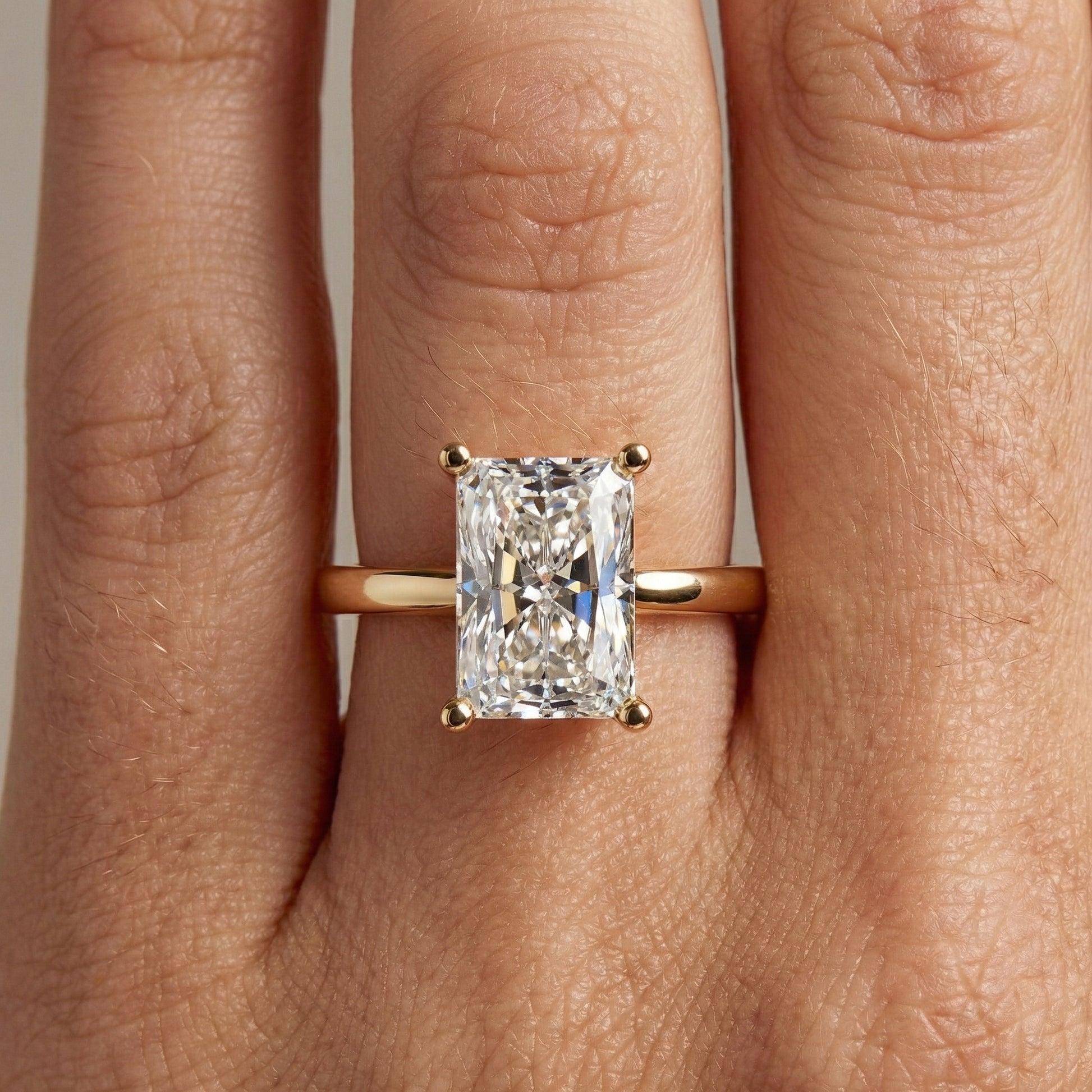 Timeless Radiant Solitaire Engagement Ring in 14K Solid Gold, 2.00 CT Radiant Cut Lab Grown Diamond, Handmade Fine Jewelry, Anniversary Gift for Women