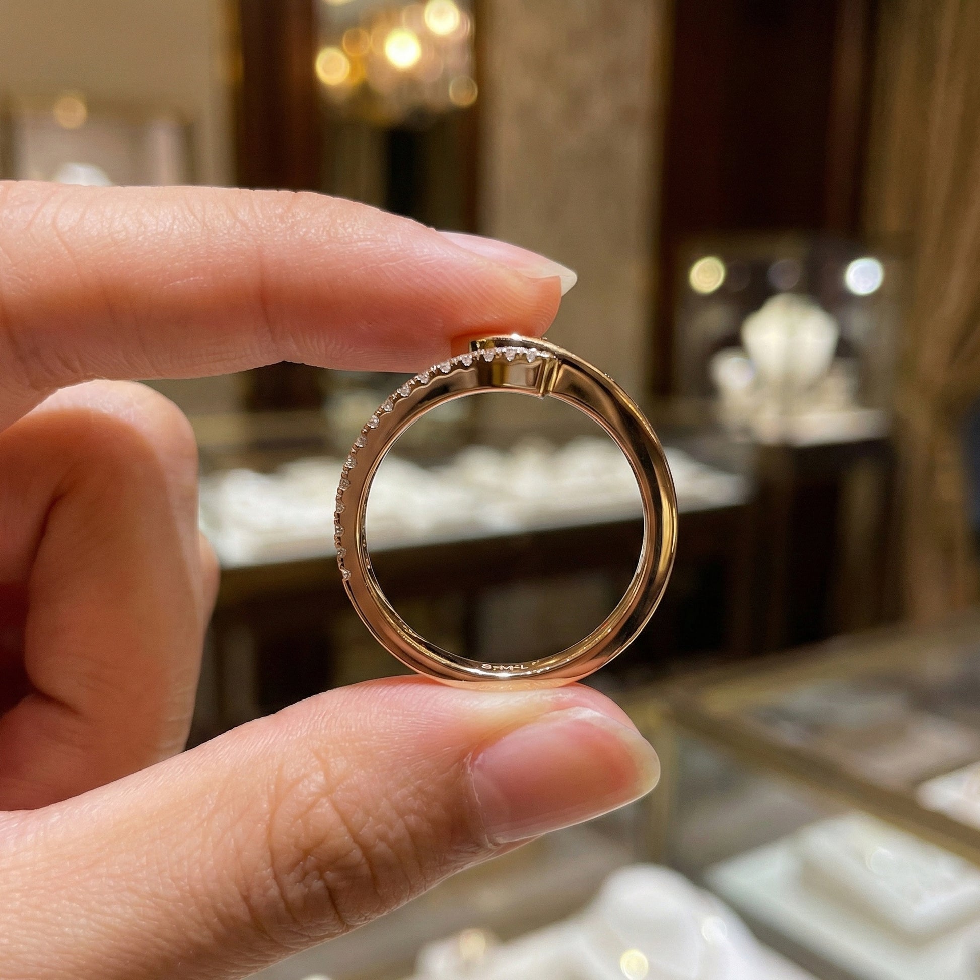 Modern Open Wrap Pear Solitaire Engagement Ring in Lab Diamond – 14k Solid Gold, Wedding Gift for Her, Handmade Bridal Jewelry