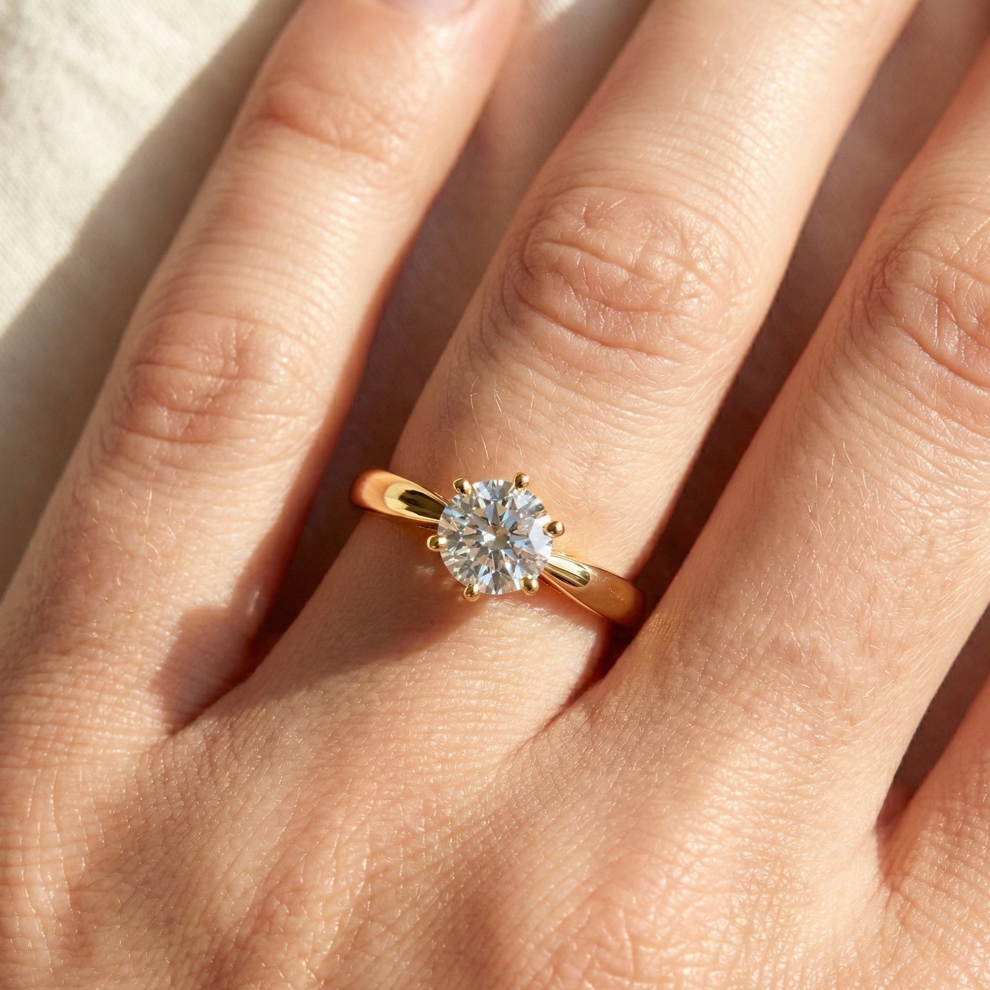 0.30 CT Round Cut Solitaire Engagement Ring in Lab Grown Diamond - 14K Solid Gold, Simple Ring For Women, Daily Wear Jewelry, Handmade Ring