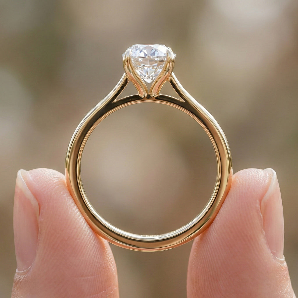 1.25 CT Oval Cut Solitaire Engagement Ring in 18K Solid Gold, Minimalist Promise Ring, Dainty Oval Diamond Bridal Jewelry