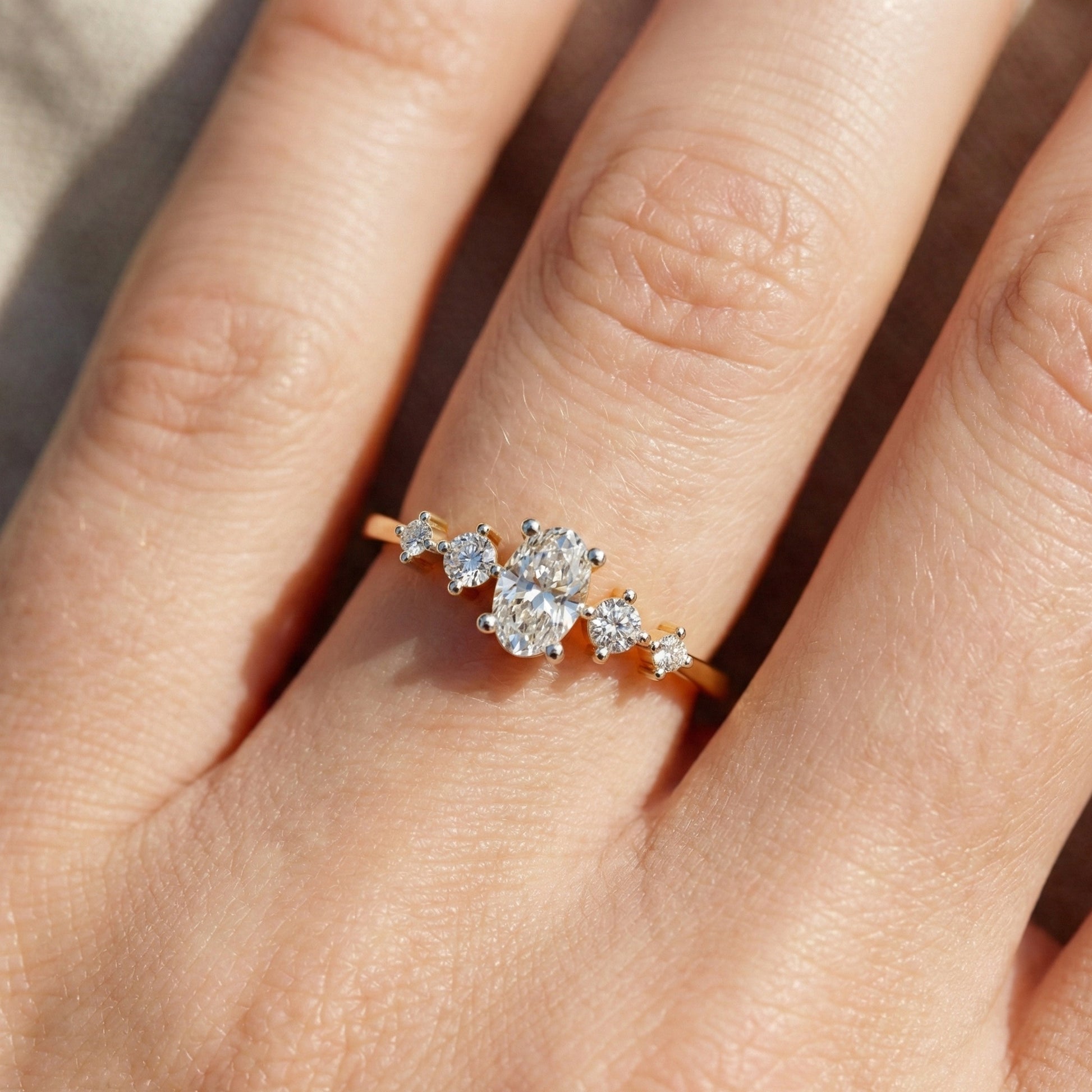 Vintage-Inspired Oval Stacker Wedding Ring in 14K Solid Gold, 0.18 CT Oval Cut Lab Grown Diamond, Promise Ring, Anniversary Gift For Her