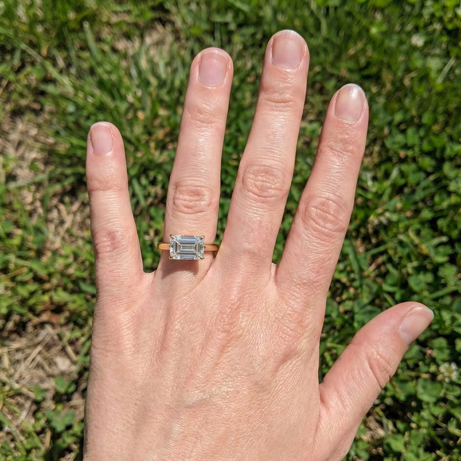 Timeless Emerald Cut Classic Solitaire Engagement Ring in 14K Solid Gold, 1.00 CT Emerald Cut Lab Created Diamond, Bridal Gift