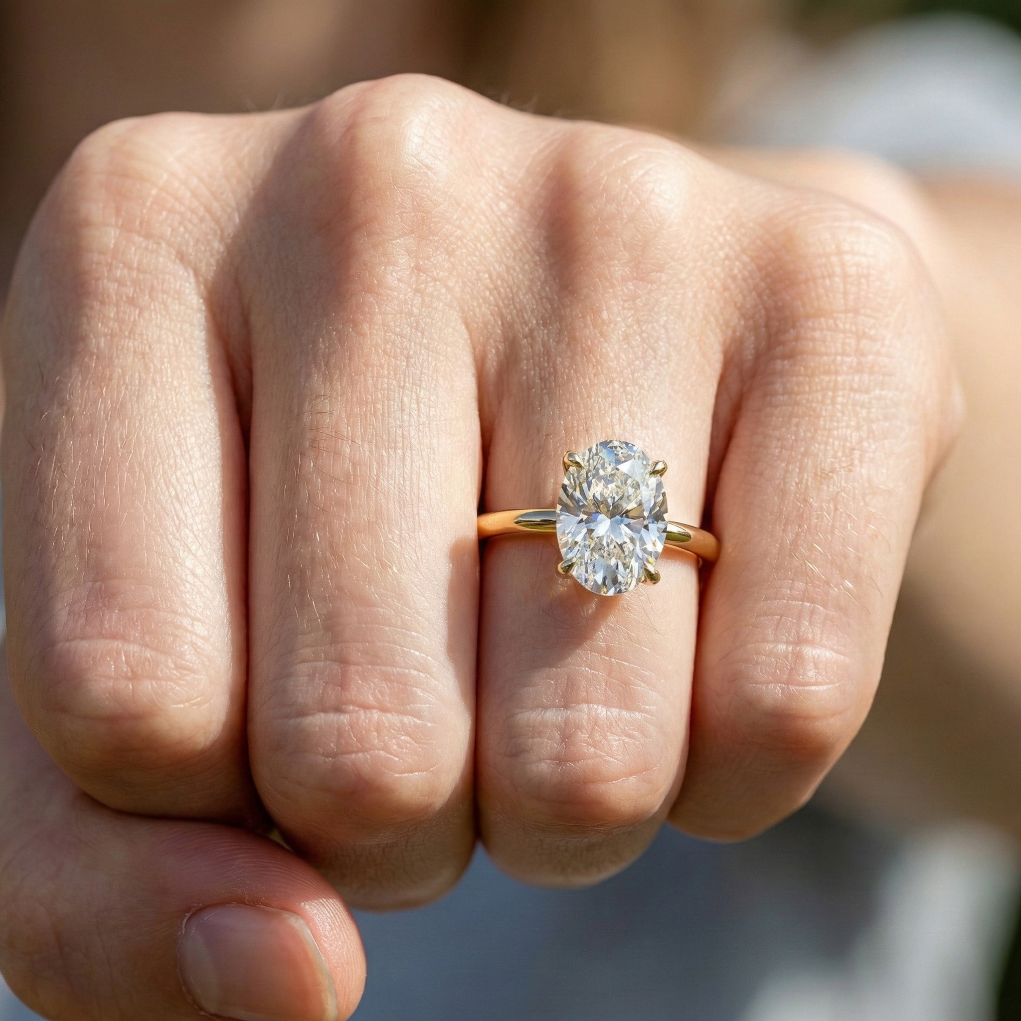 1.25 CT Oval Cut Solitaire Engagement Ring in 18K Solid Gold, Minimalist Promise Ring, Dainty Oval Diamond Bridal Jewelry