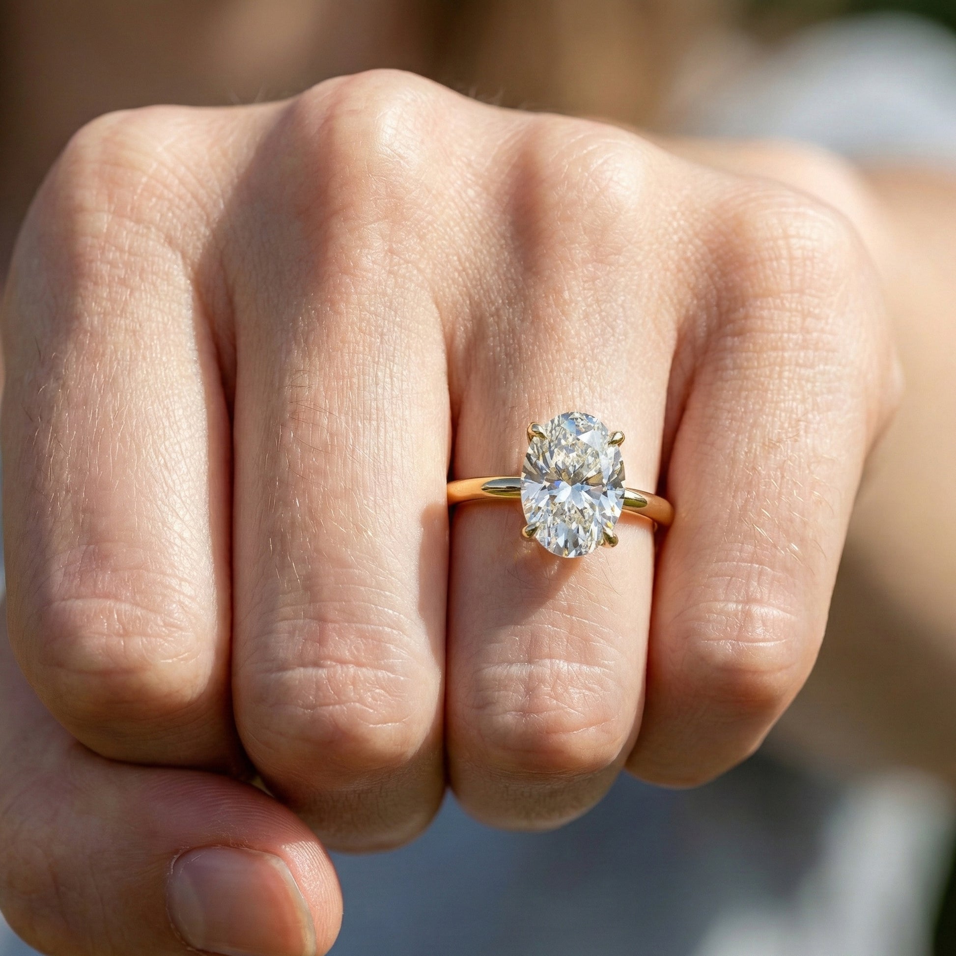 1.25 CT Oval Cut Solitaire Engagement Ring in 18K Solid Gold, Minimalist Promise Ring, Dainty Oval Diamond Bridal Jewelry
