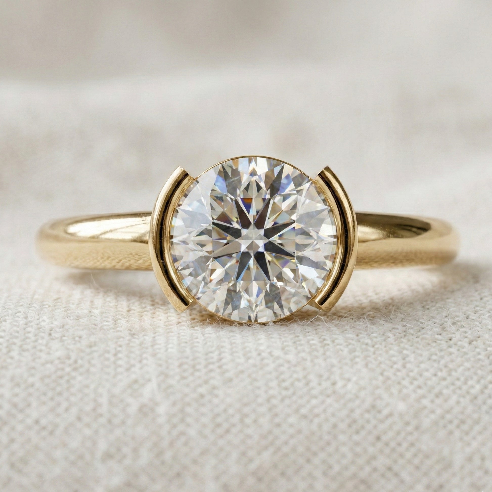 1.00 CT Round Cut Solitaire Engagement Ring in Lab Grown Diamond - 14K Solid Gold, Anniversary Gift For Women, Daily Wear Ring