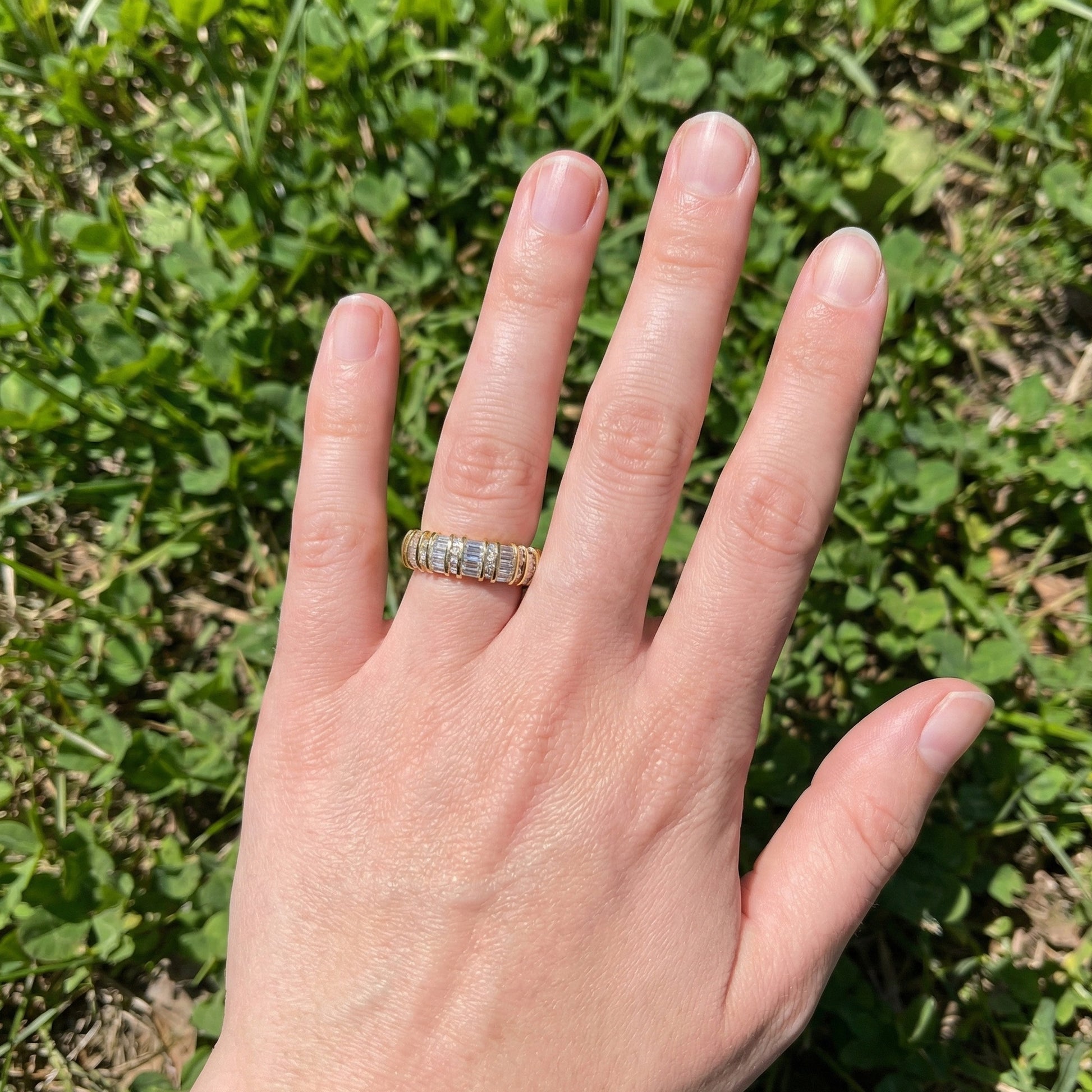 Sparkling Baguette Eternity Wedding Band in 14K Solid Gold, 1.89 TCW Baguette Cut Lab Created Diamonds, Birthday Gift for Her, Promise Ring