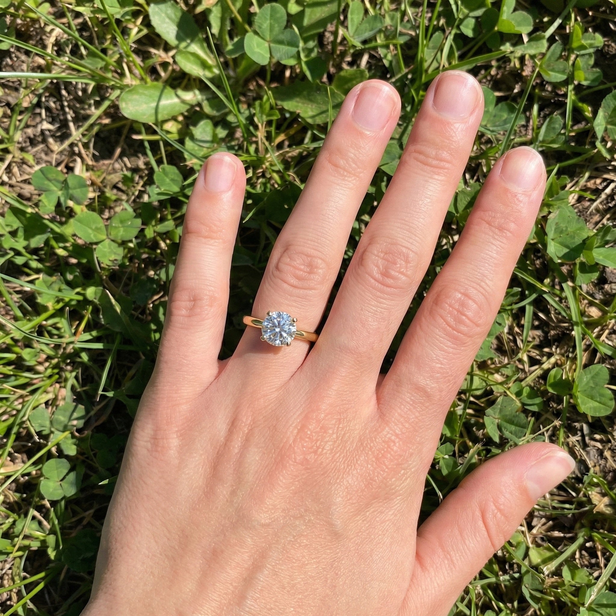 Elegant Solitaire Engagement Ring in 14K Solid Gold, 0.75 CT Round Cut Lab Created Diamond, Wedding Gift for Her, Everyday Ring