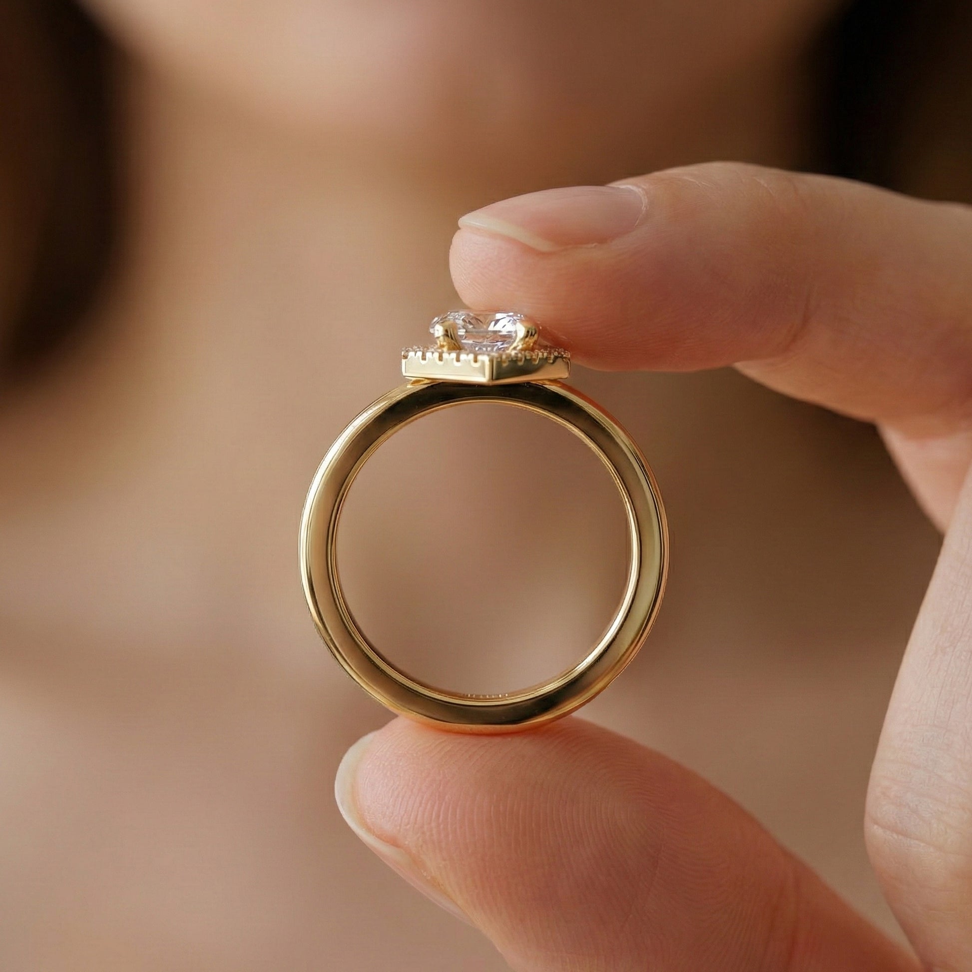 Art Deco Inspired Dutch Cut Halo Engagement Ring in 14K Solid Gold, 2.00 CT Dutch Marquise Cut Lab Created Diamond, Anniversary Gift for Her