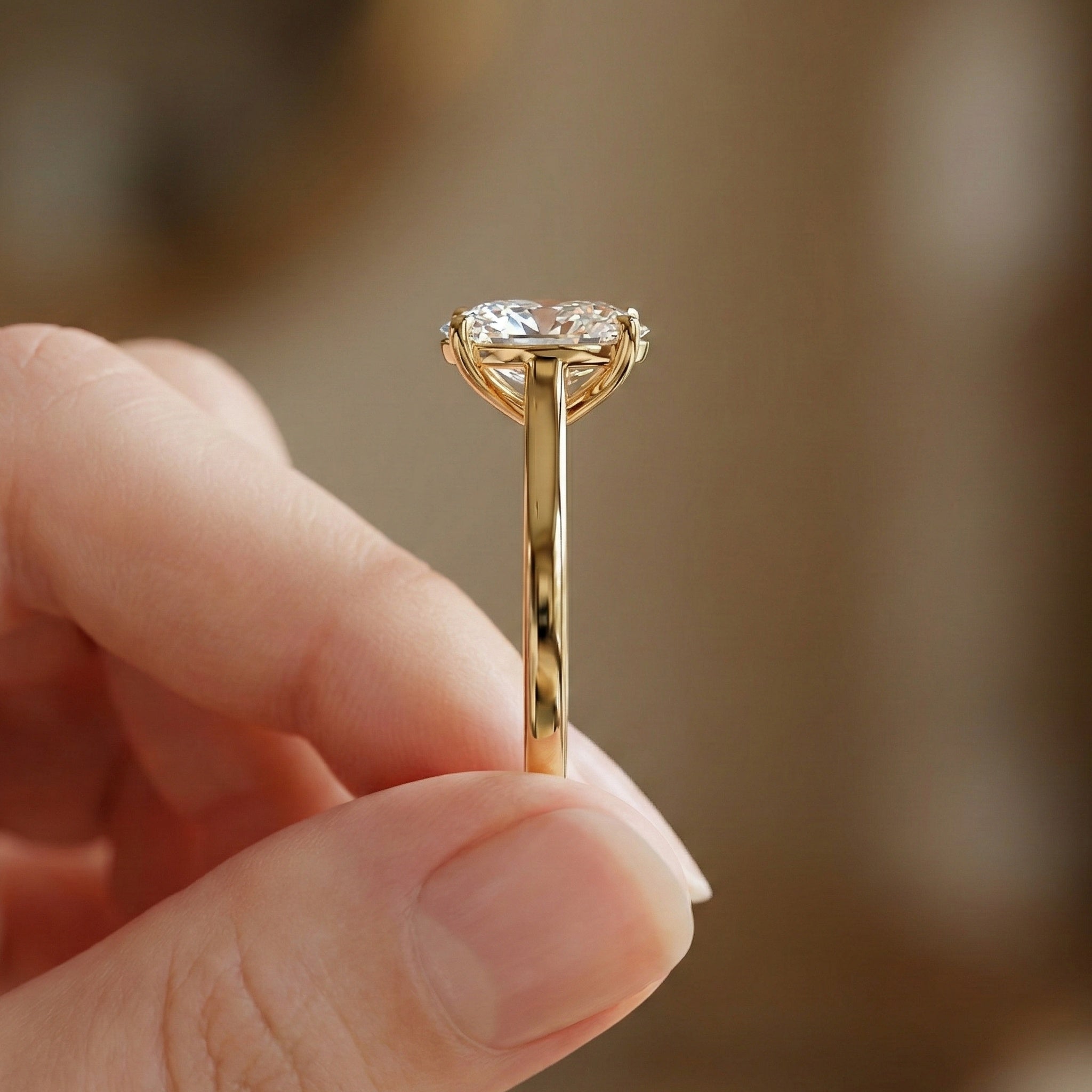 Classic Solitaire Engagement Ring in 14K Solid Gold, 0.50 CT Oval Cut Lab Grown Diamond, Promise Ring, Anniversary Gift for Wife, Everyday Ring