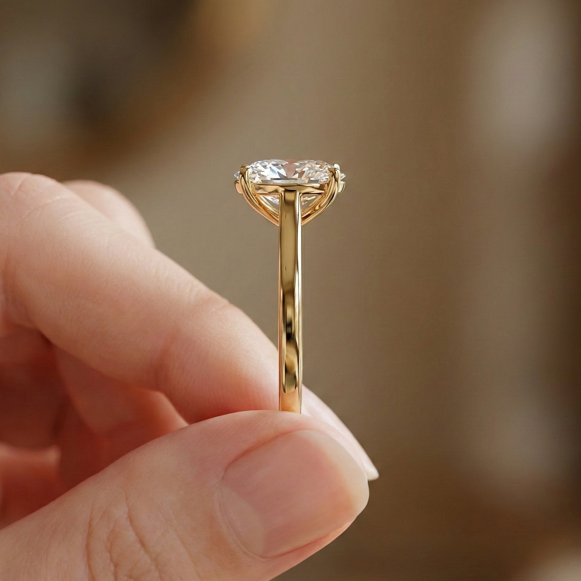 Classic Solitaire Engagement Ring in 14K Solid Gold, 0.50 CT Oval Cut Lab Grown Diamond, Promise Ring, Anniversary Gift for Wife, Everyday Ring