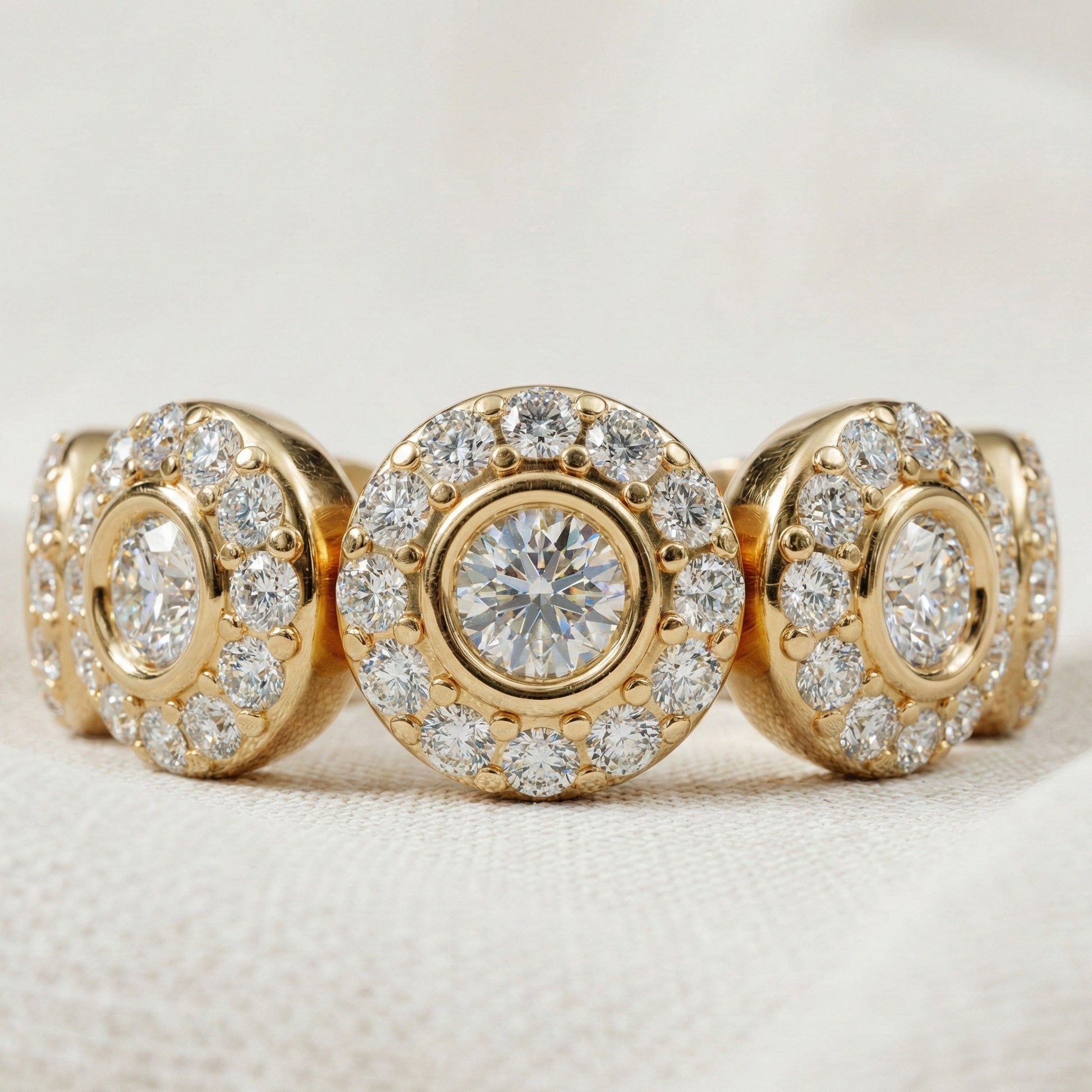 Vintage Halo Full Eternity Wedding Band in 14k Solid Gold, 1.62 TCW Round Cut Lab Created Diamonds, Birthday Gift for Her, Elegant Wedding Band