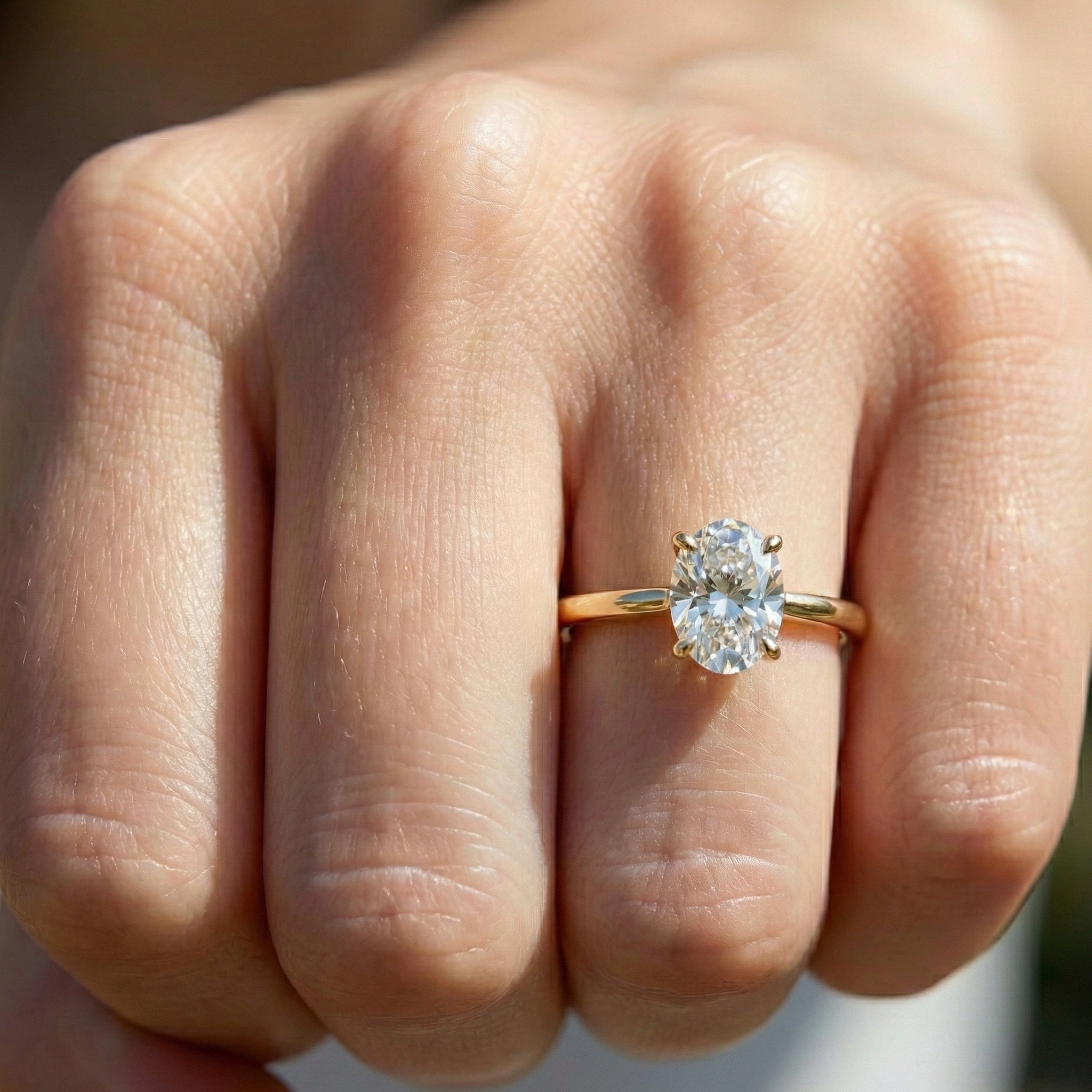 Classic Solitaire Engagement Ring in 14K Solid Gold, 0.50 CT Oval Cut Lab Grown Diamond, Promise Ring, Anniversary Gift for Wife, Everyday Ring