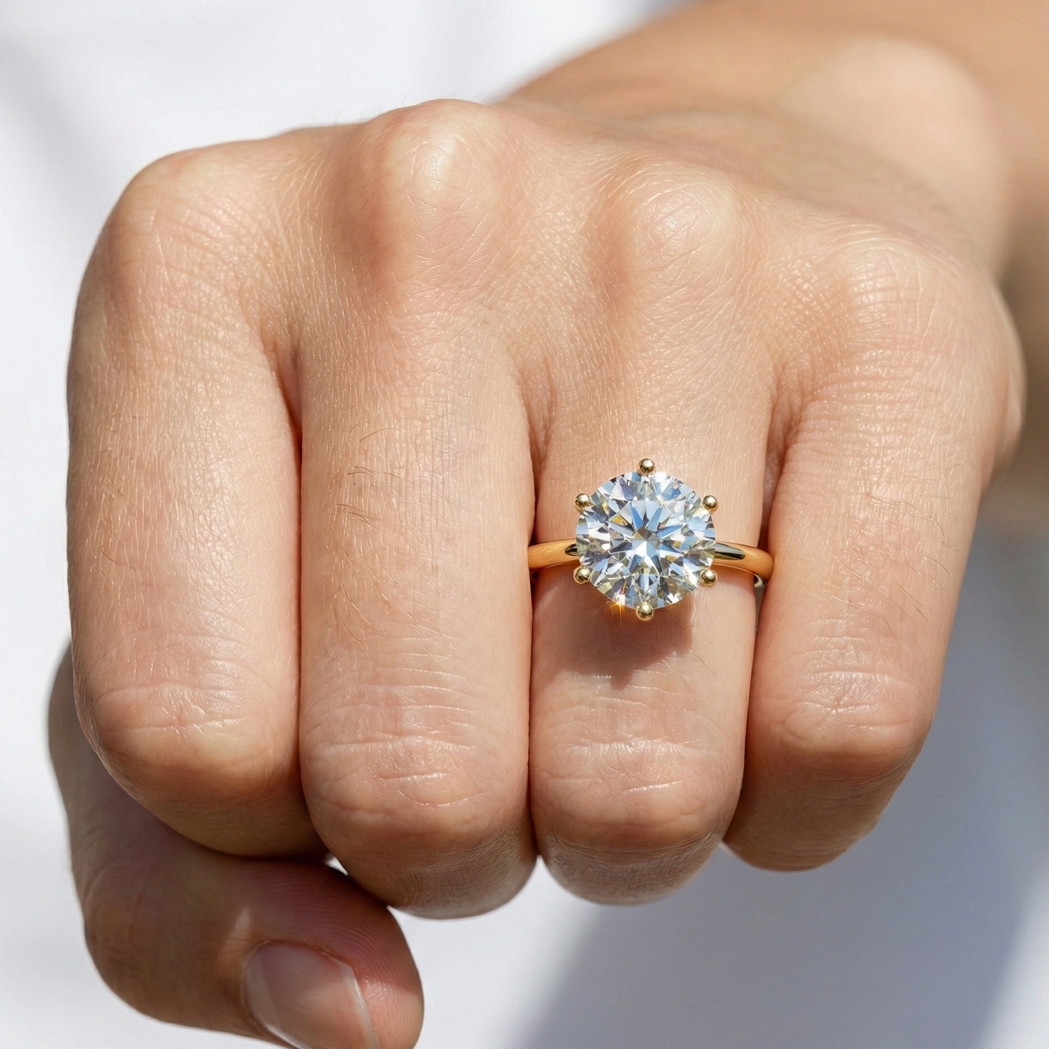Sparkling Hidden Halo Solitaire Engagement Ring in 18K Solid Gold, 2.43 CT Round Cut Lab Diamond, Bridal Jewelry, Perfect Gift for Her, Anniversary Gift