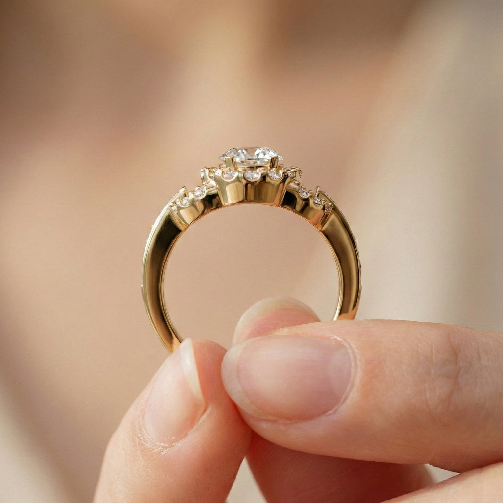 Elegant Oval Double Halo Pave Engagement Ring in 14k Solid Gold, 1.25 CT Oval Cut Lab Created Diamonds, Anniversary Gift