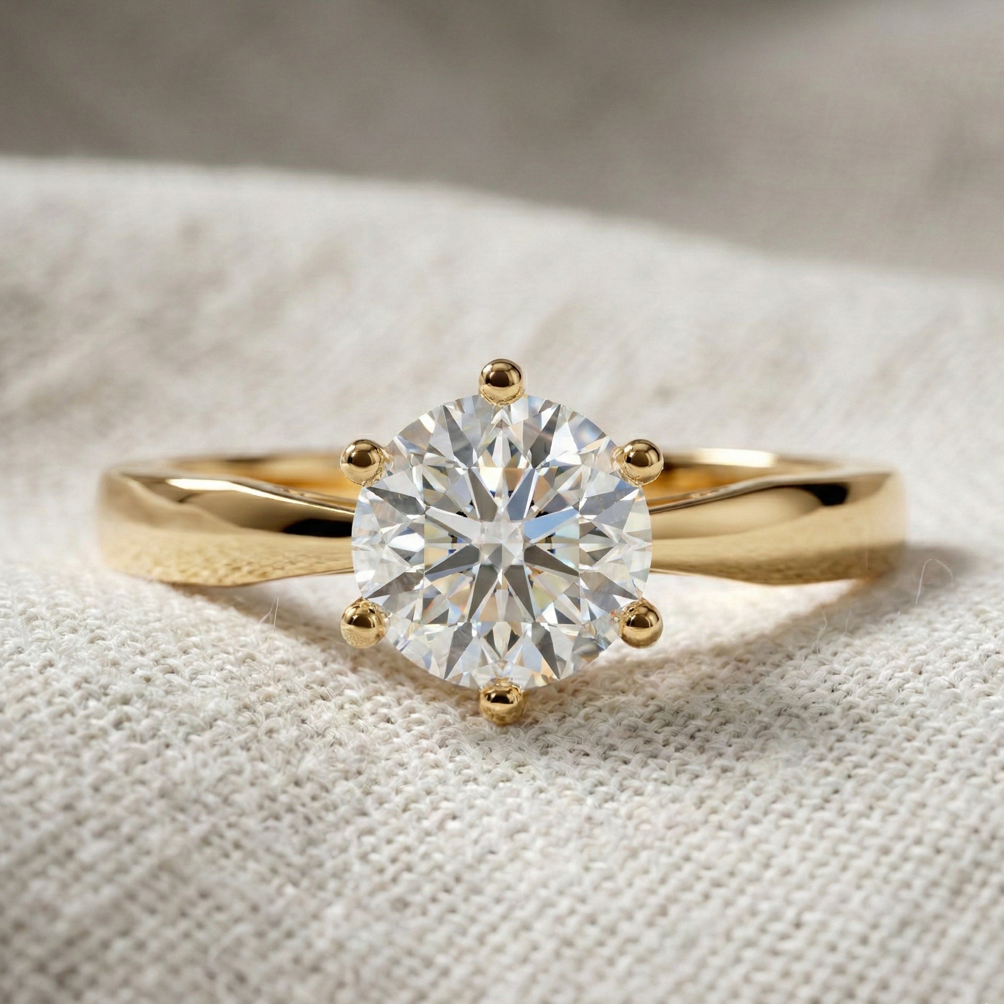 0.30 CT Round Cut Solitaire Engagement Ring in Lab Grown Diamond - 14K Solid Gold, Simple Ring For Women, Daily Wear Jewelry, Handmade Ring
