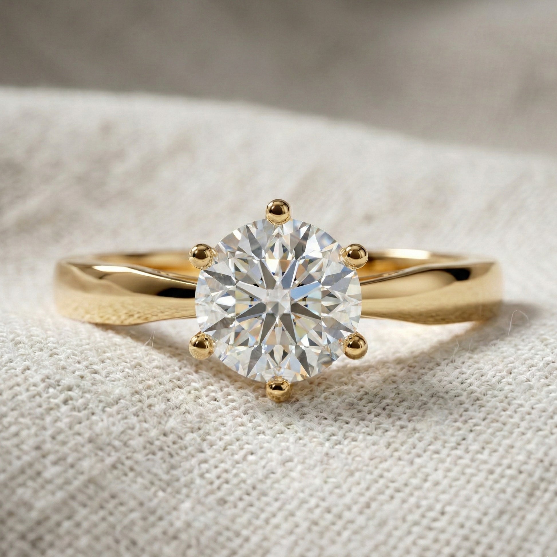 0.30 CT Round Cut Solitaire Engagement Ring in Lab Grown Diamond - 14K Solid Gold, Simple Ring For Women, Daily Wear Jewelry, Handmade Ring