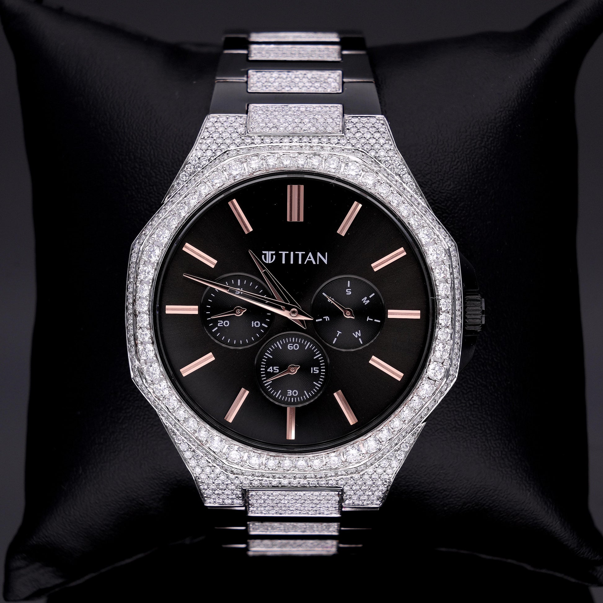 Customized Diamond Watch, Stainless Steel Strap Watch For Men