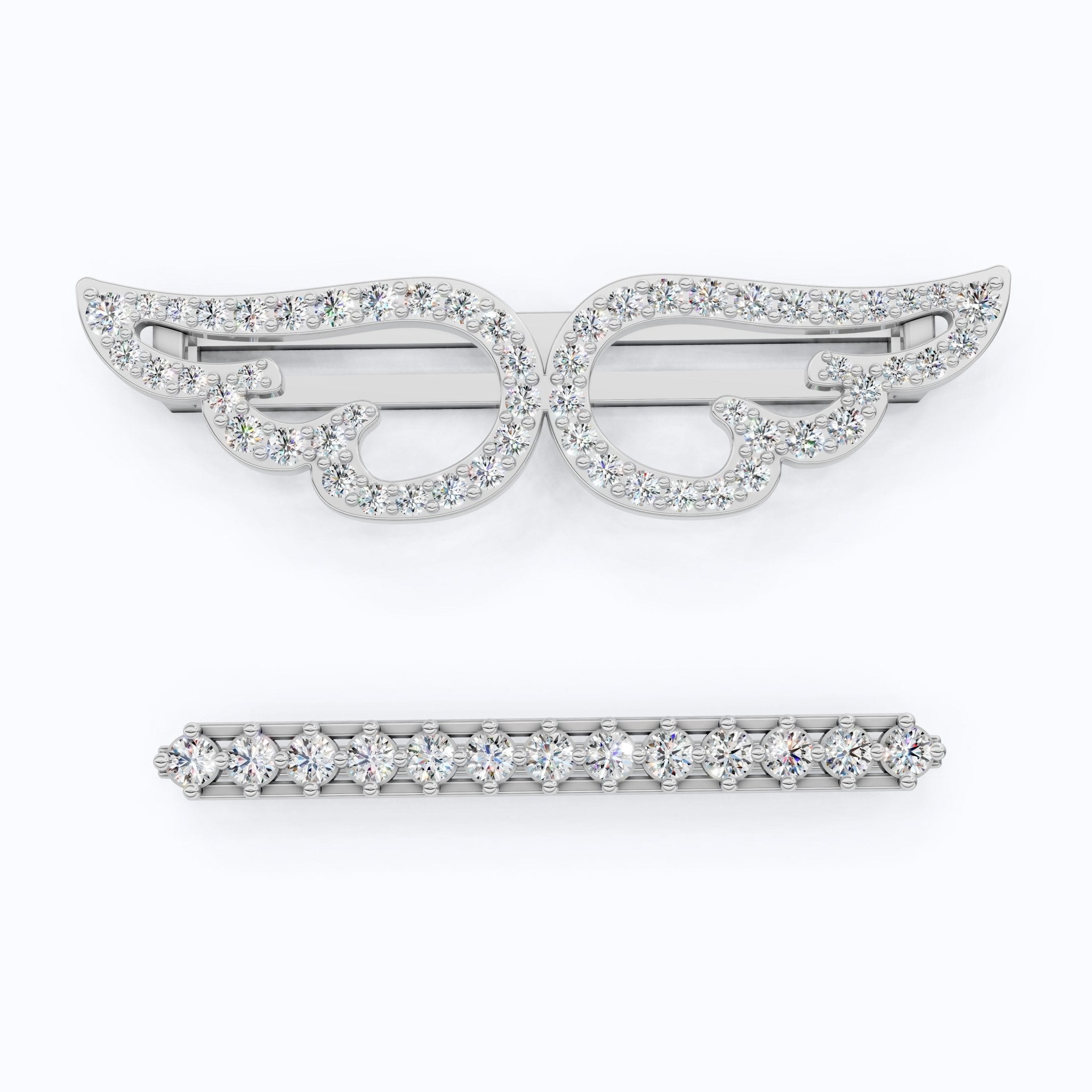 Angel Wing & Bar Watch Charms in Lab Grown Diamond – Solid 14K Gold, Luxury Gift for Wife, Bridal Jewelry Charm Accessory - Shoora Designs