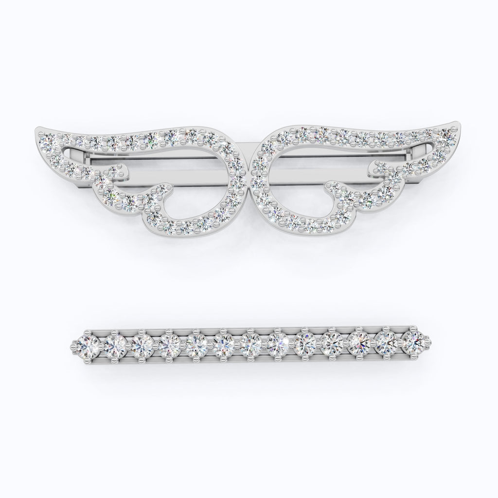 Angel Wing & Bar Watch Charms in Lab Grown Diamond – Solid 14K Gold, Luxury Gift for Wife, Bridal Jewelry Charm Accessory - Shoora Designs
