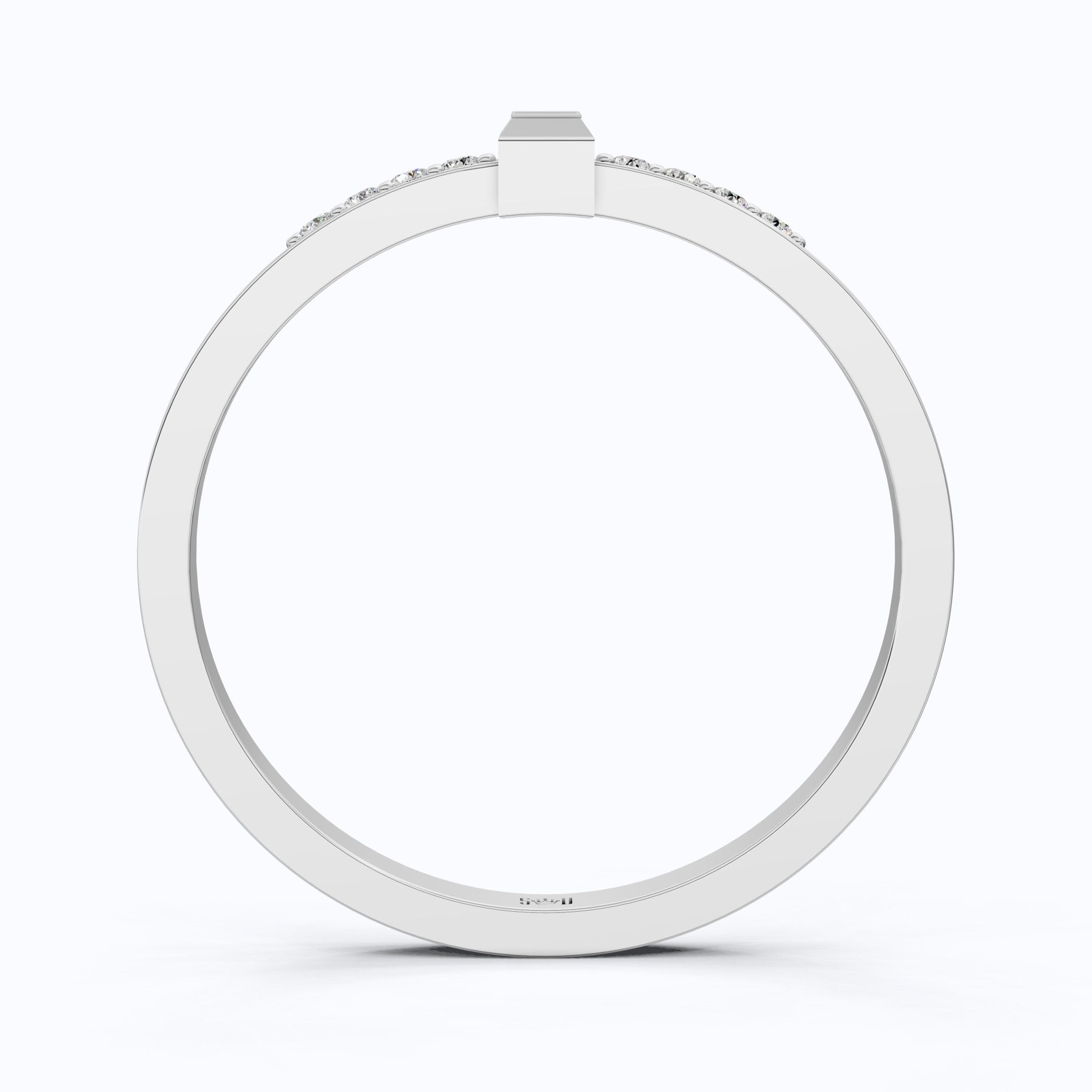 Art Deco Baguette Stacker Wedding Ring in 14K Solid Gold, 0.09 TCW Baguette/Round Cut Lab Created Diamonds, Birthday Gift For Her, Christmas Gift - Shoora Designs