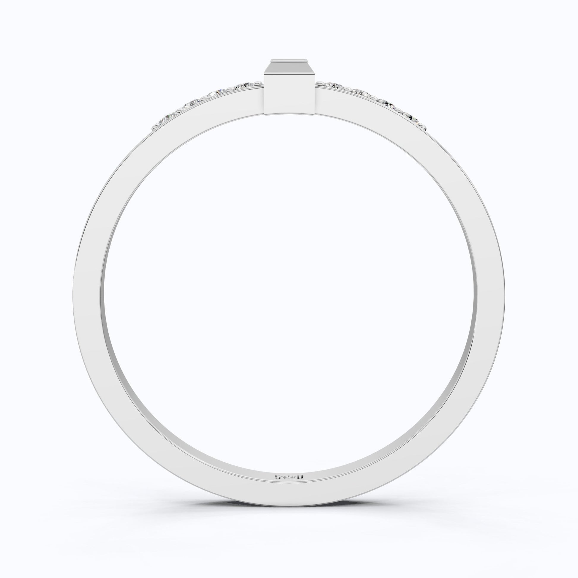 Art Deco Baguette Stacker Wedding Ring in 14K Solid Gold, 0.09 TCW Baguette/Round Cut Lab Created Diamonds, Birthday Gift For Her, Christmas Gift - Shoora Designs