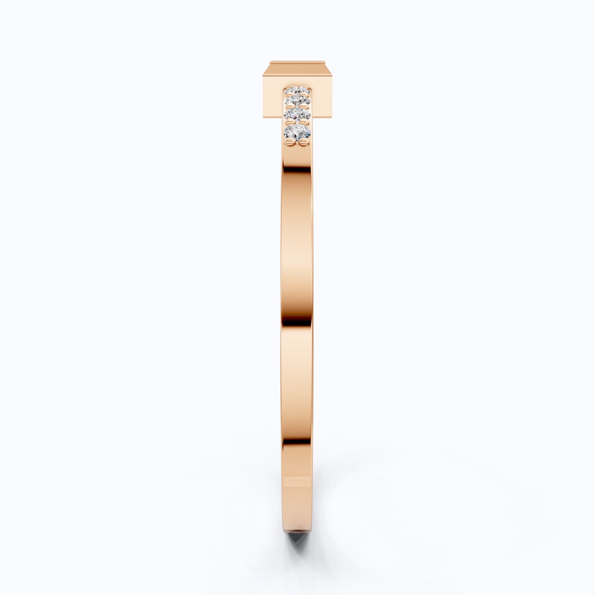 Art Deco Baguette Stacker Wedding Ring in 14K Solid Gold, 0.09 TCW Baguette/Round Cut Lab Created Diamonds, Birthday Gift For Her, Christmas Gift - Shoora Designs