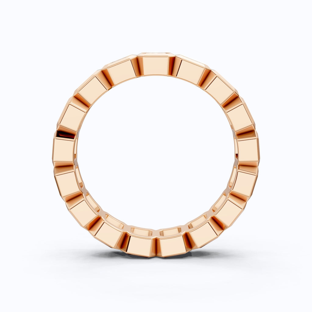 Asscher Cut Octagon Bezel Eternity Wedding Band in Lab Diamond–14k Solid Gold, 3.60 TCW Asscher Cut Lab Diamonds, Anniversary Gift for Wife - Shoora Designs