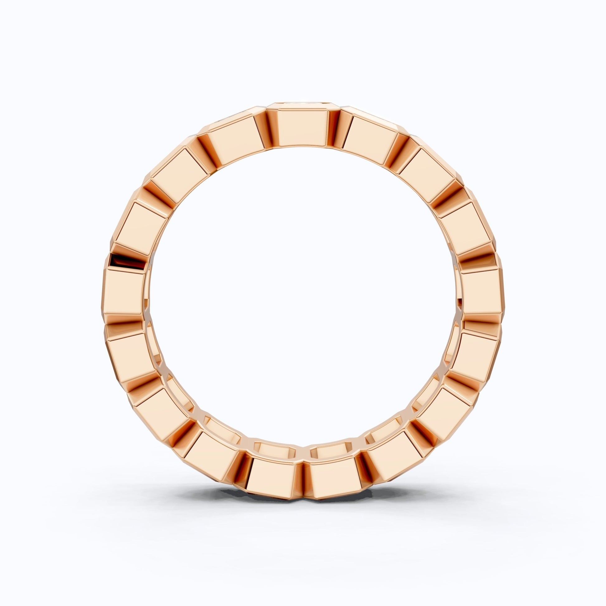 Asscher Cut Octagon Bezel Eternity Wedding Band in Lab Diamond–14k Solid Gold, 3.60 TCW Asscher Cut Lab Diamonds, Anniversary Gift for Wife - Shoora Designs