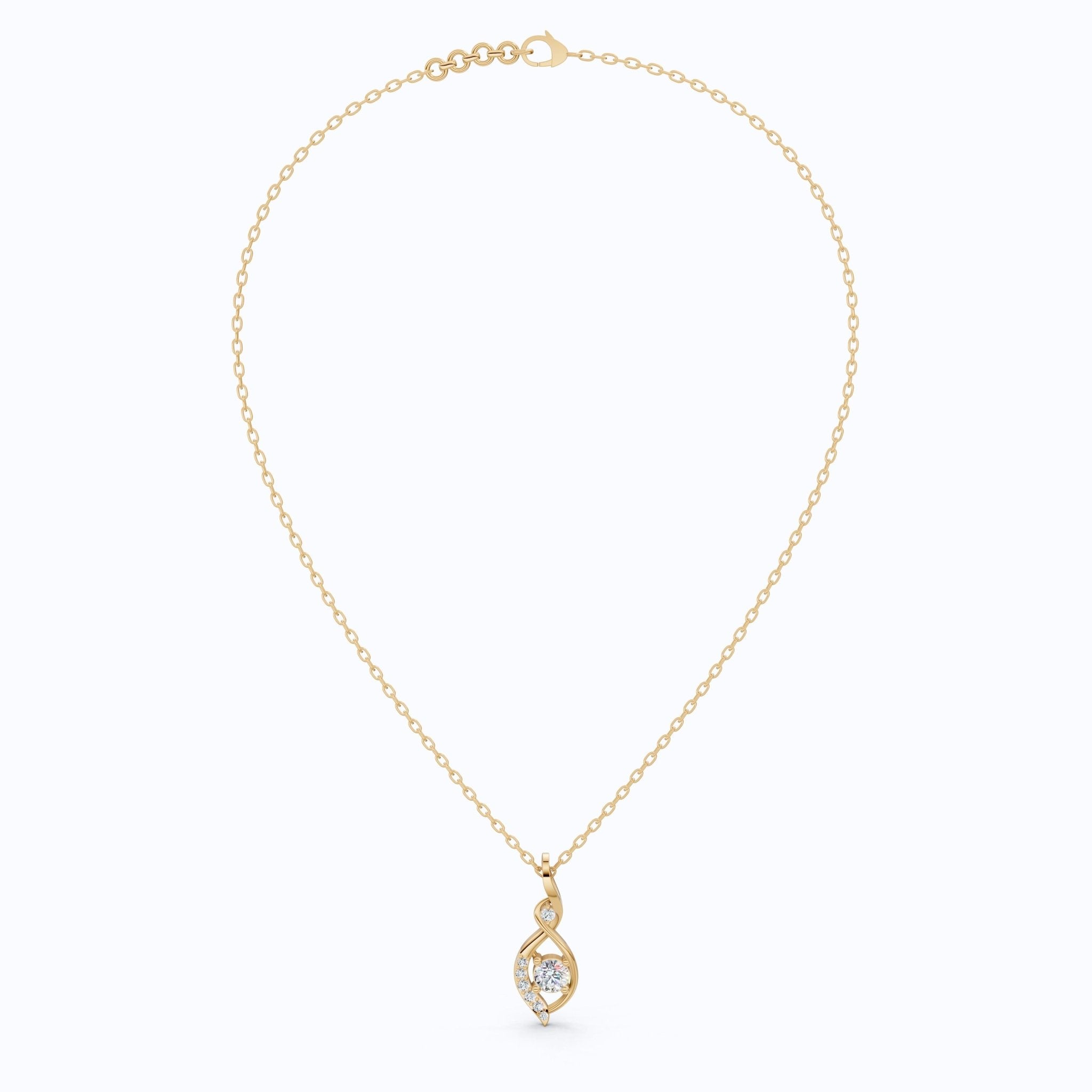 Award - Inspired Infinity Twist Wedding Pendant in 14K Solid Gold, 0.37 TCW Round Cut Lab Grown Diamonds, Anniversary Gift for Her, Handmade Bridal Jewelry - Shoora Designs