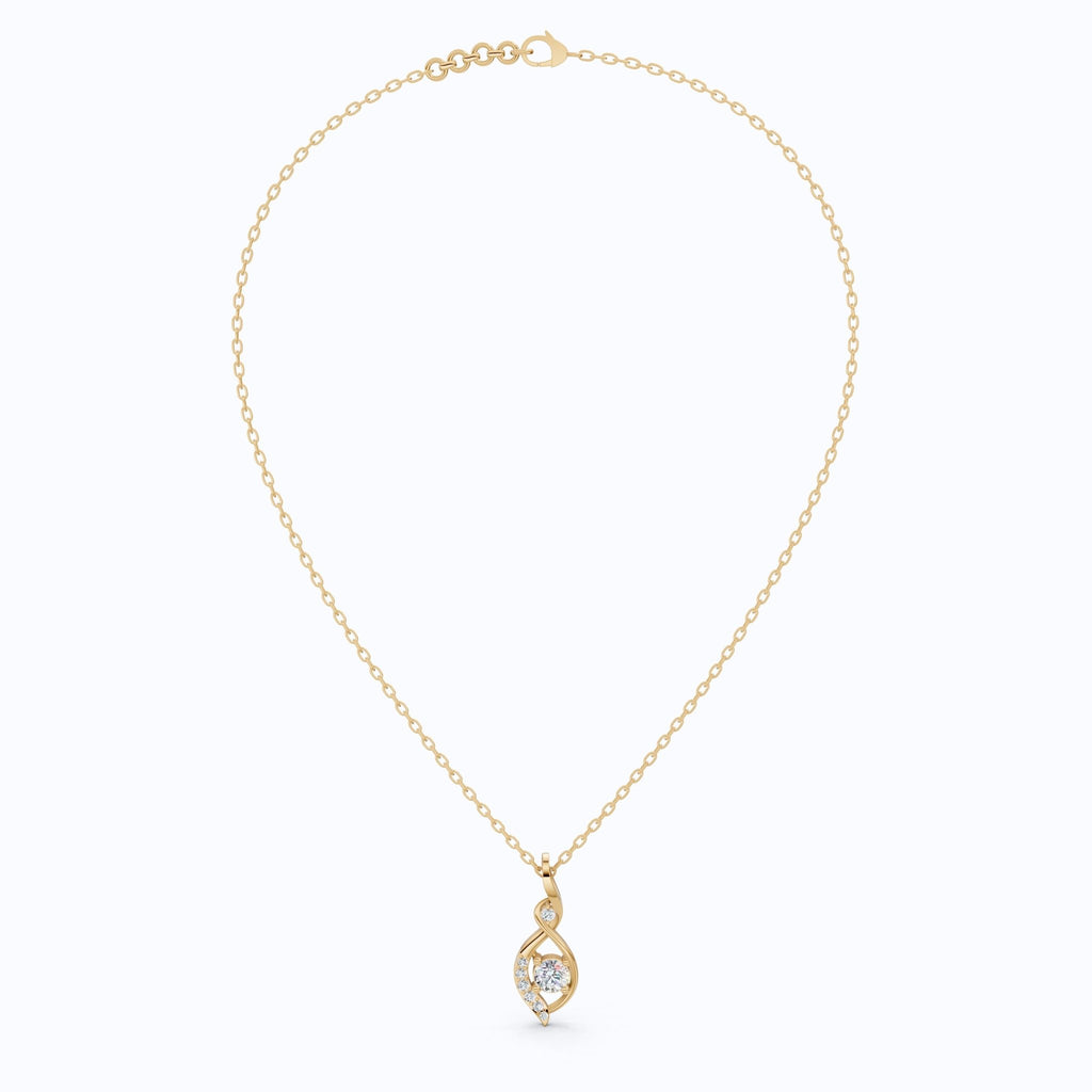 Award - Inspired Infinity Twist Wedding Pendant in 14K Solid Gold, 0.37 TCW Round Cut Lab Grown Diamonds, Anniversary Gift for Her, Handmade Bridal Jewelry - Shoora Designs