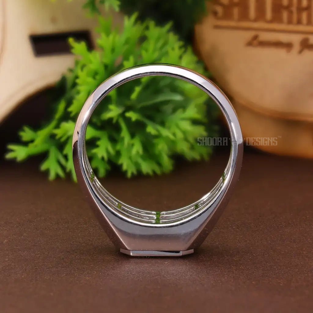 Bezel Set Pie - Cut Solitaire Ring in Natural Diamond – 14K Solid Gold, Masculine Bezel Emerald Statement Engagement Ring for Men, Wedding Gift for Him, Handmade Diamonds Jewelry - Shoora Designs