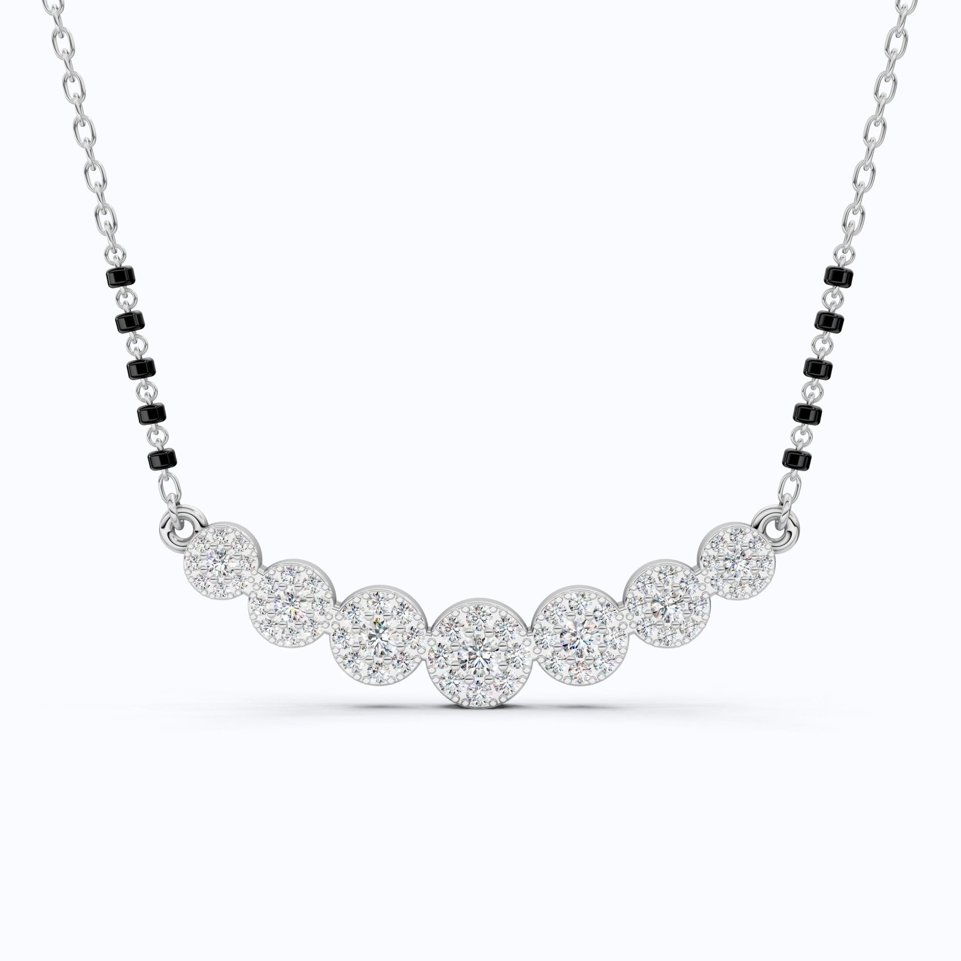 Bubble Pavé Disc Tanmaniya Mangalsutra Necklace in Lab Diamond – 14k Solid Gold, Handmade Bridal Jewelry, Wedding Gift - Shoora Designs