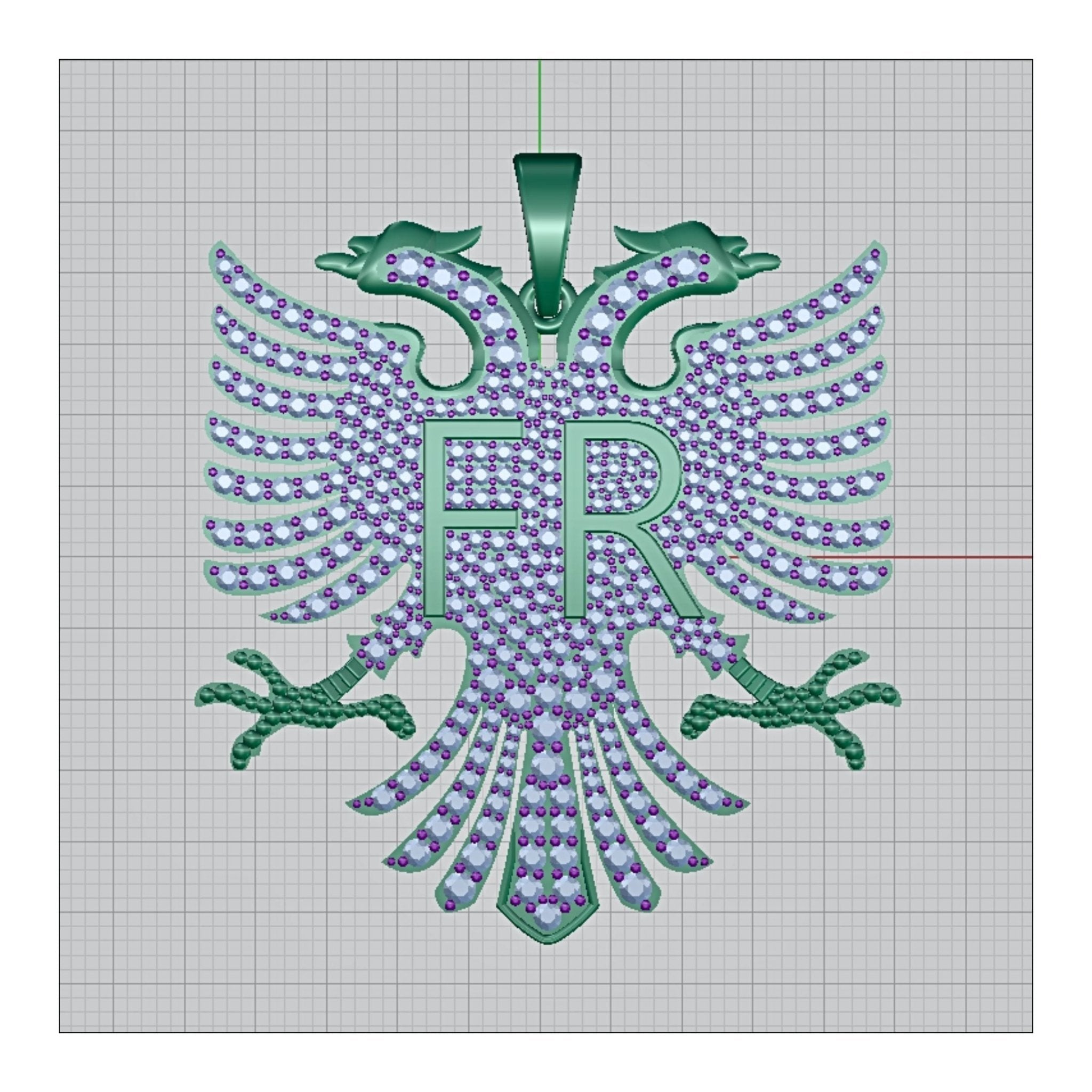 CAD Mock - Up: 3D custom Jewelry Design service Model of your own jewelry in Hip - Hops. - Shoora Designs